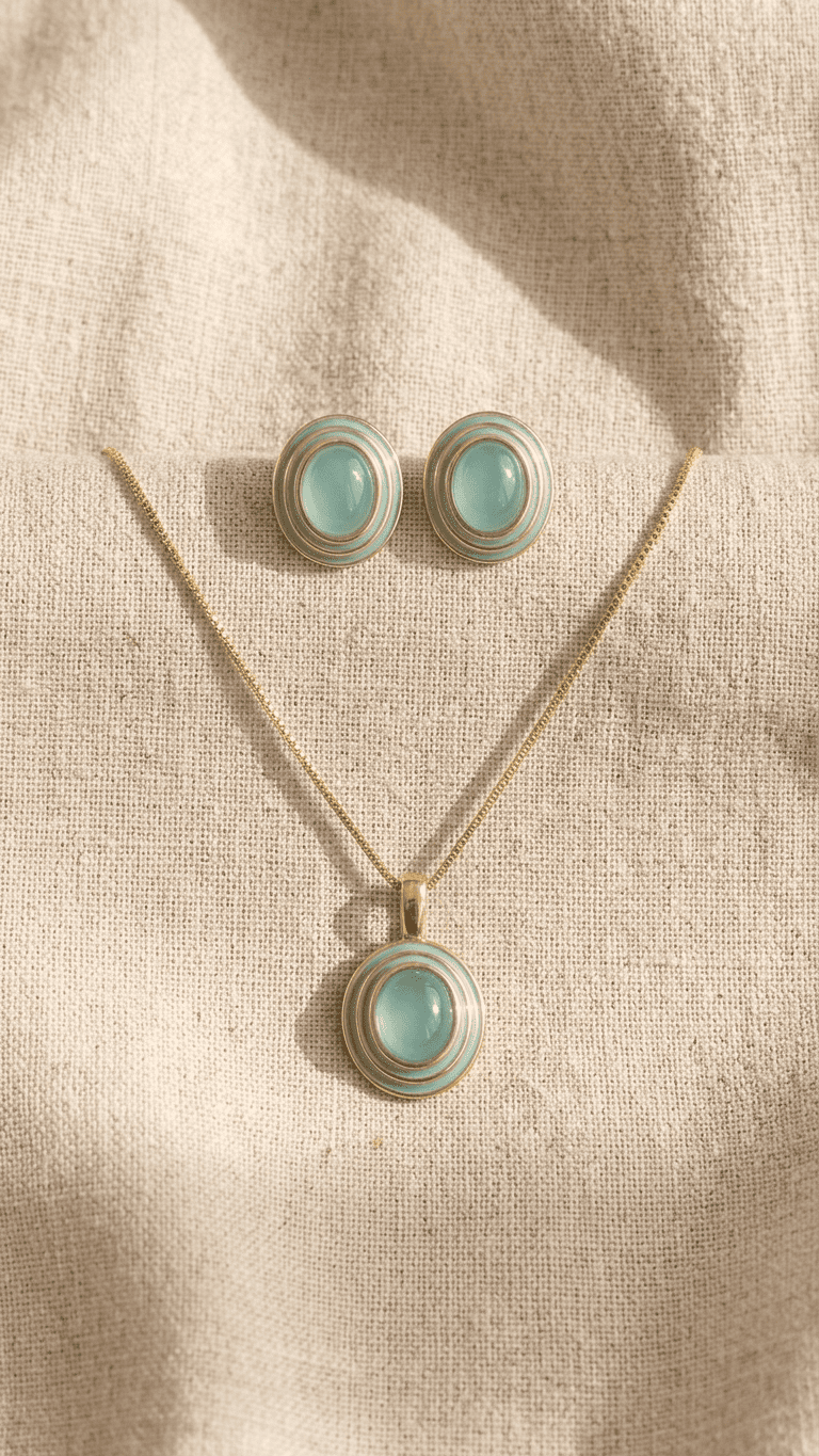 CONJUNTO A.AZUL CEU COM DETALHES ESMALTADOS AZUL