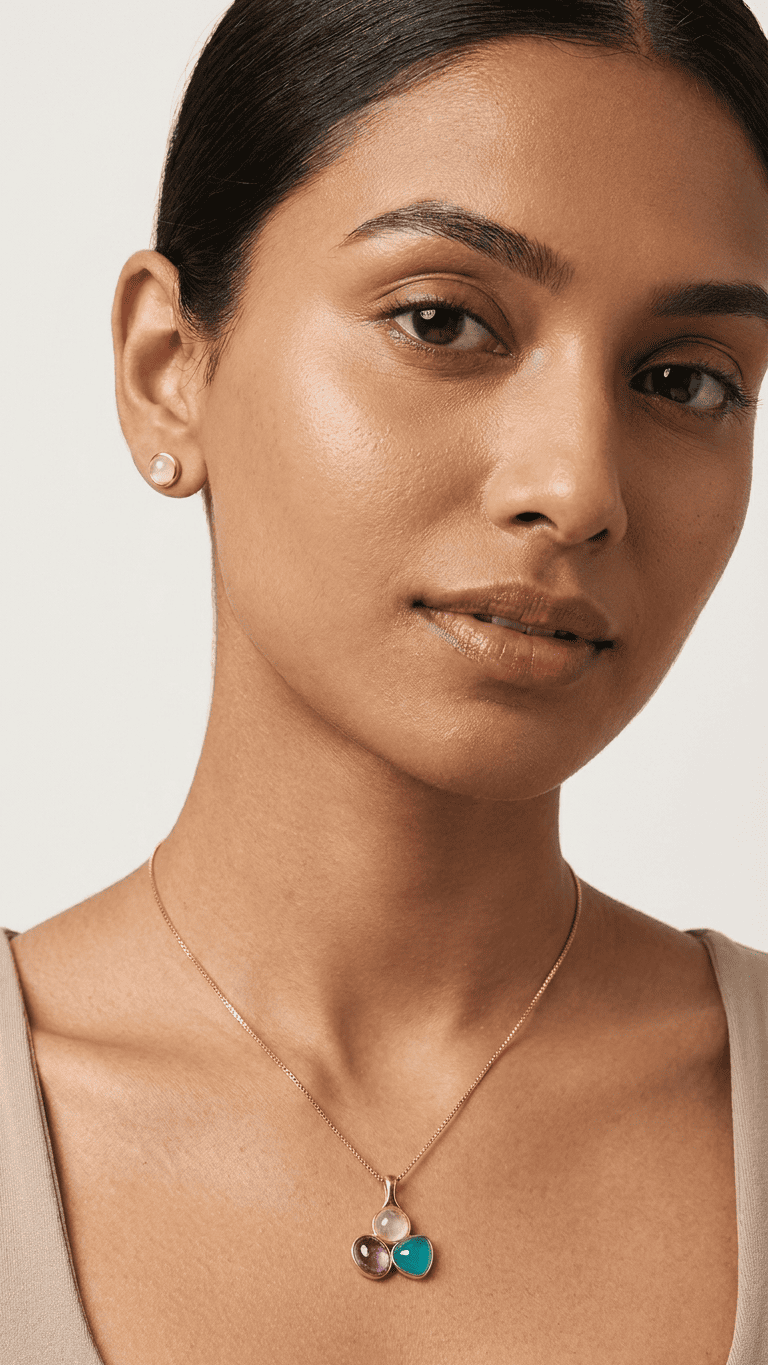 CONJUNTO FO COLAR  TRES PEDRAS NATURAIS 