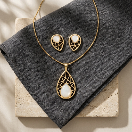 CONJUNTO FOLHEADO A OURO CJ090.D