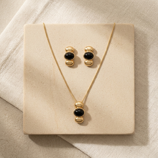 CONJUNTO PEDRA COM METAL