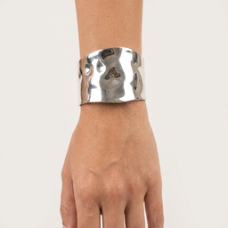 BRACELETE MAXI APHRODITE LISO - COLECAO MAXIMALISTA BAN. RODIO BRANCO