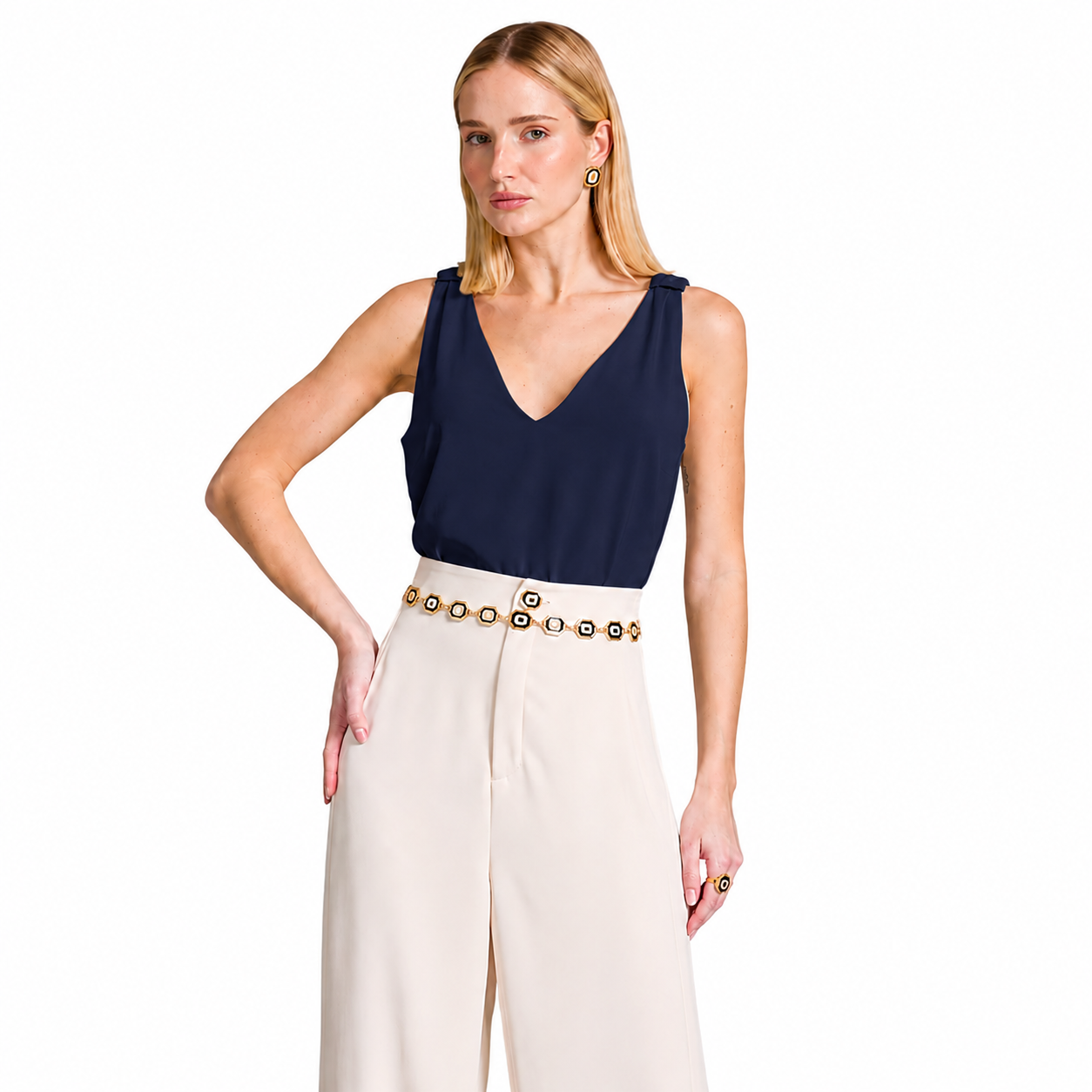 Blusa Feminina Reta Lisa com Passante