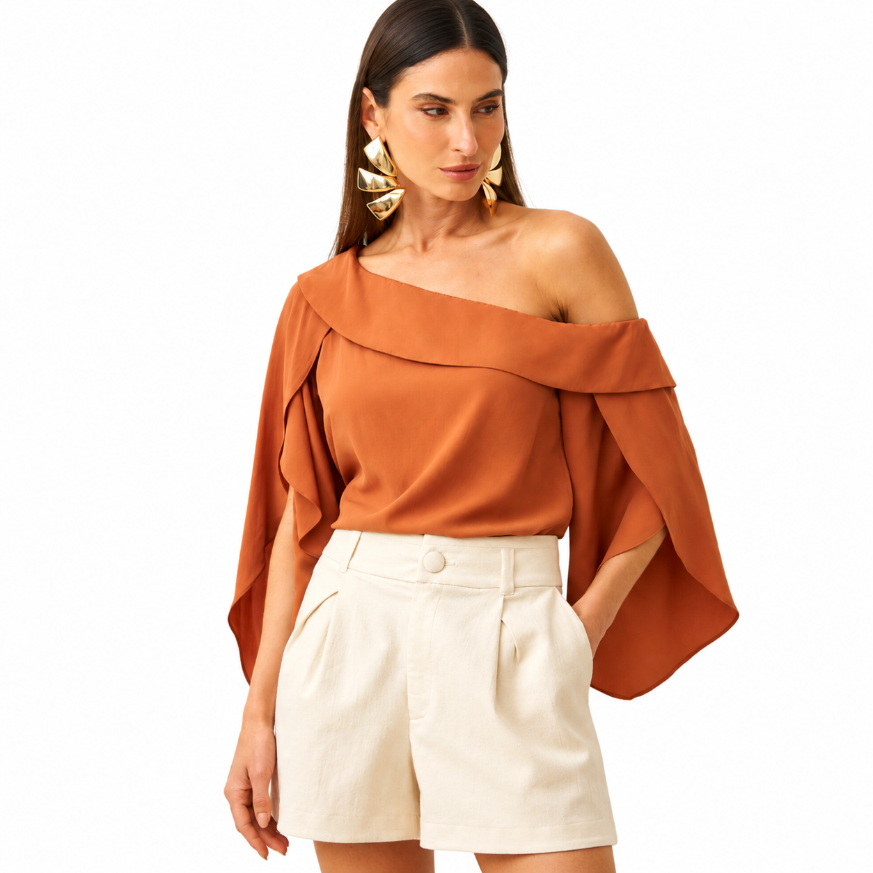 Short Feminino com Pregas