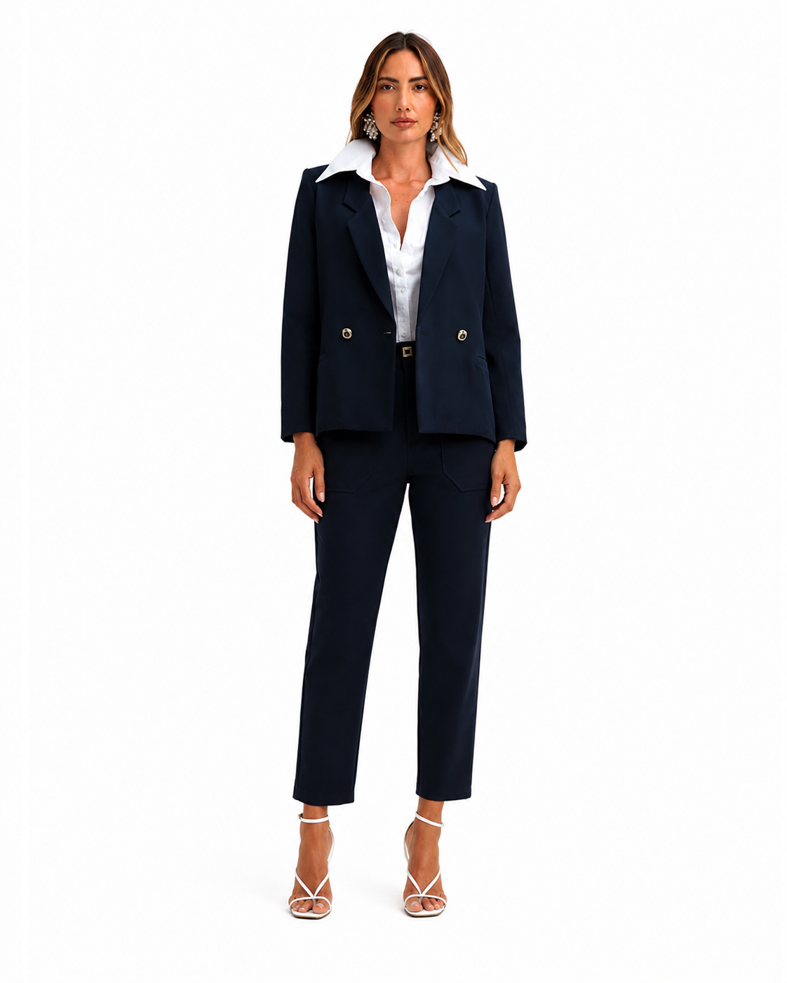 Calca Alfaiataria Lisa com Maxi Bolsos