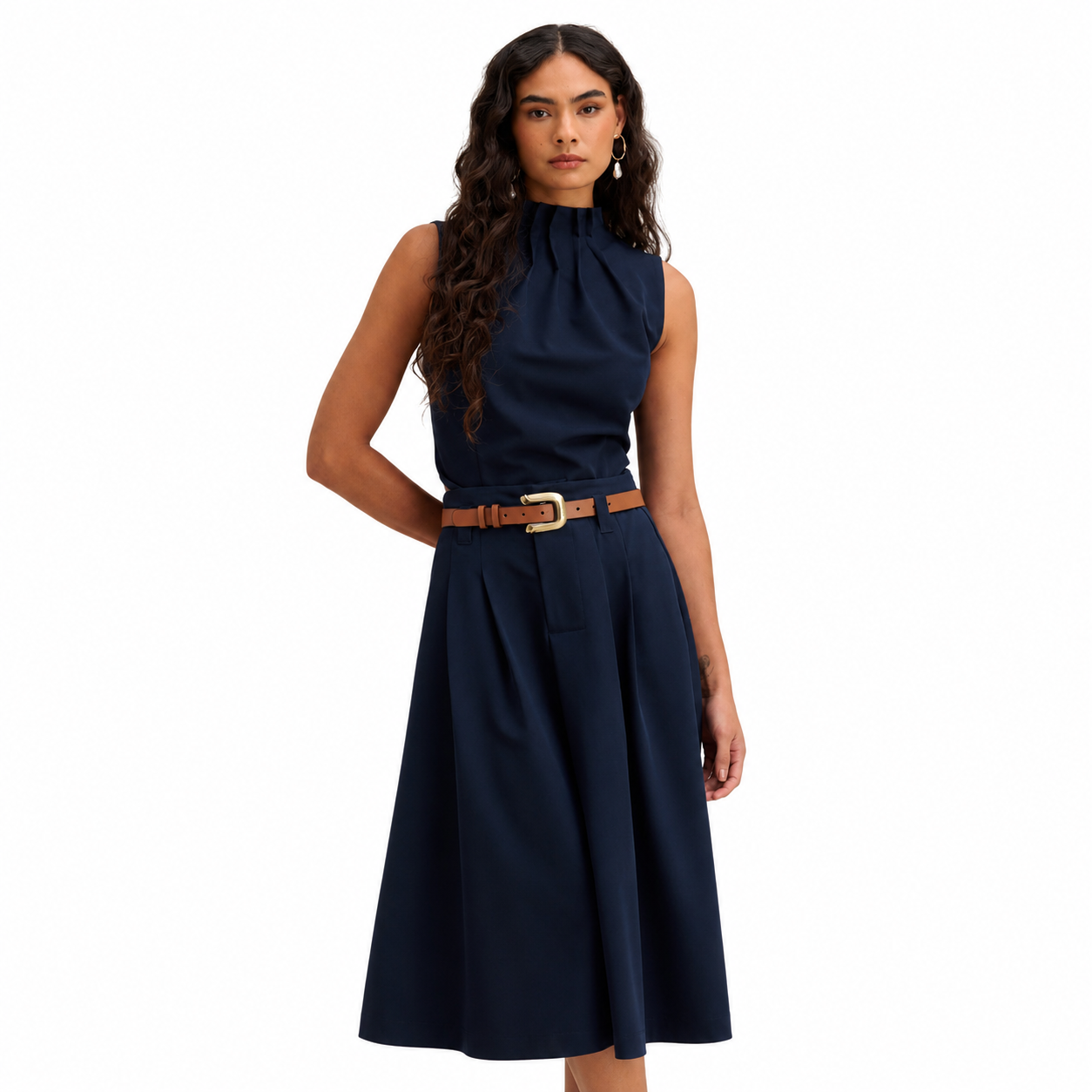 Blusa Feminina Estruturada Lisa com Pregas