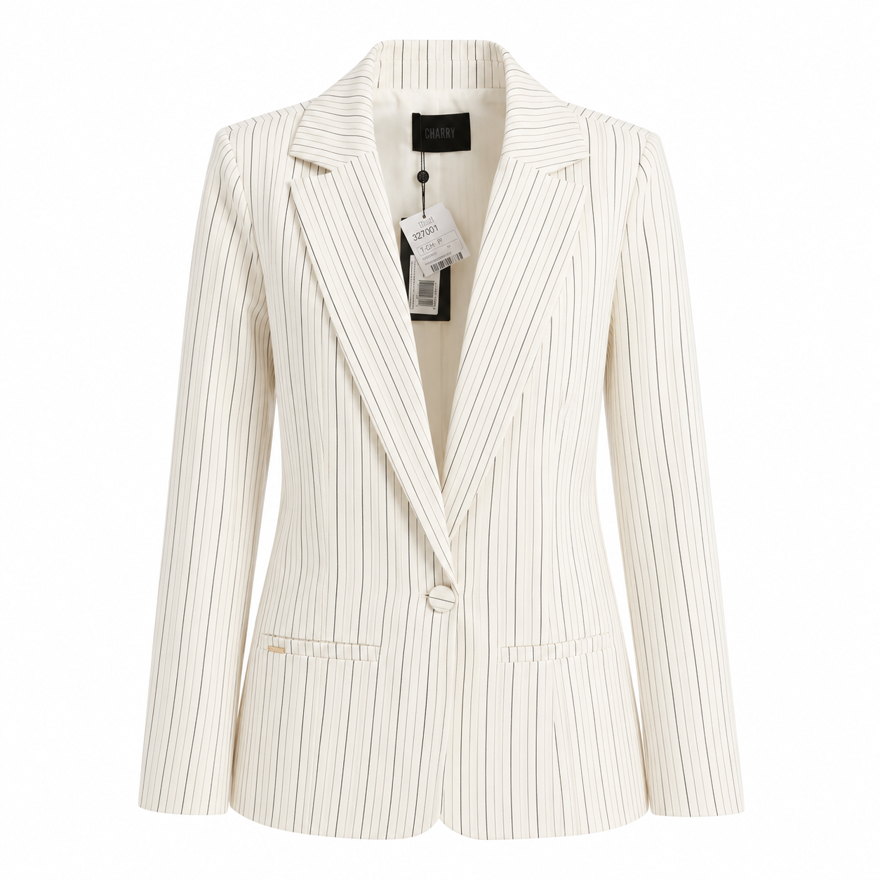 Blazer Feminino Reto Listrado com Recortes
