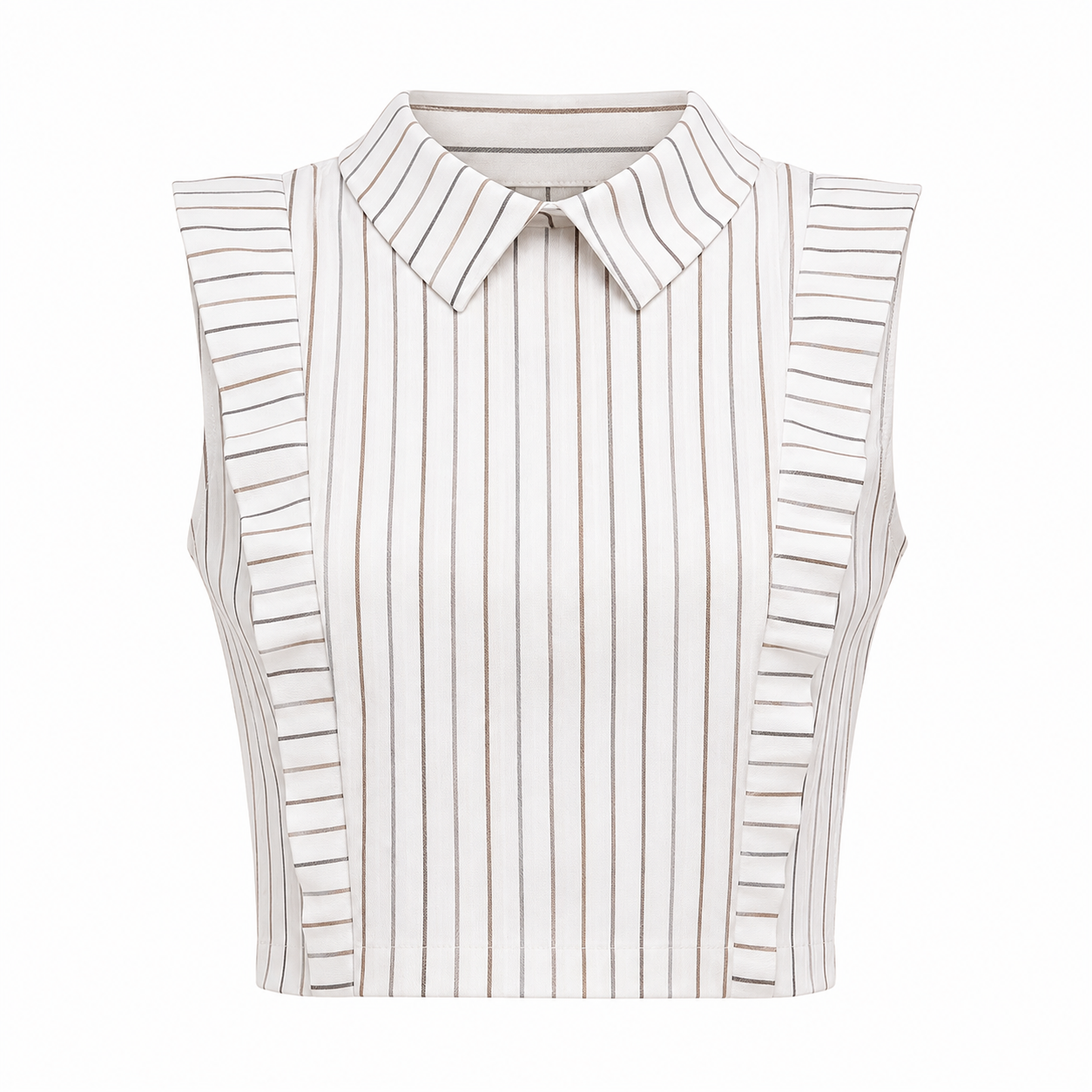 Blusa Estruturada Listrada com Recortes
