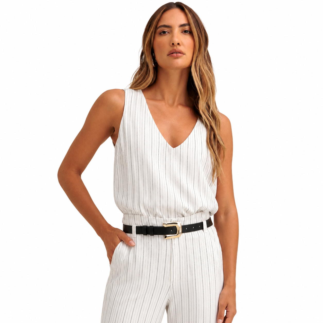 Blusa Feminina Reta com Decote V