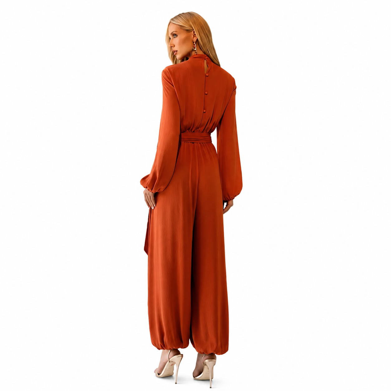 Macacão Feminino em Chiffon com Calça Aladim