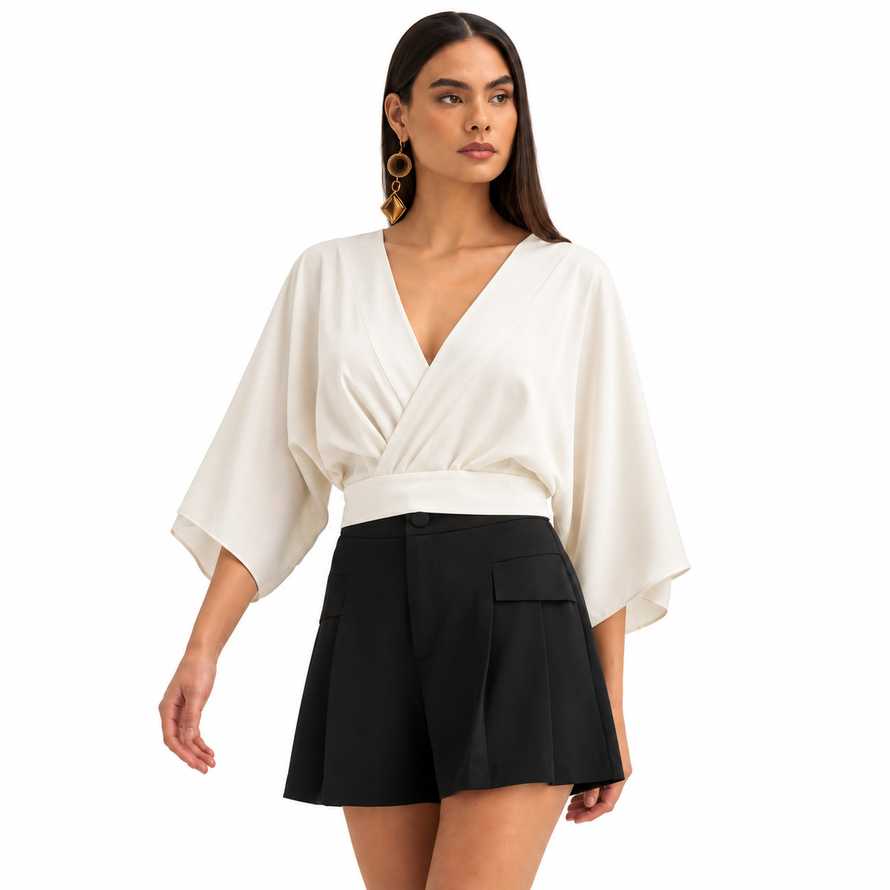 Blusa Ampla com Decote V