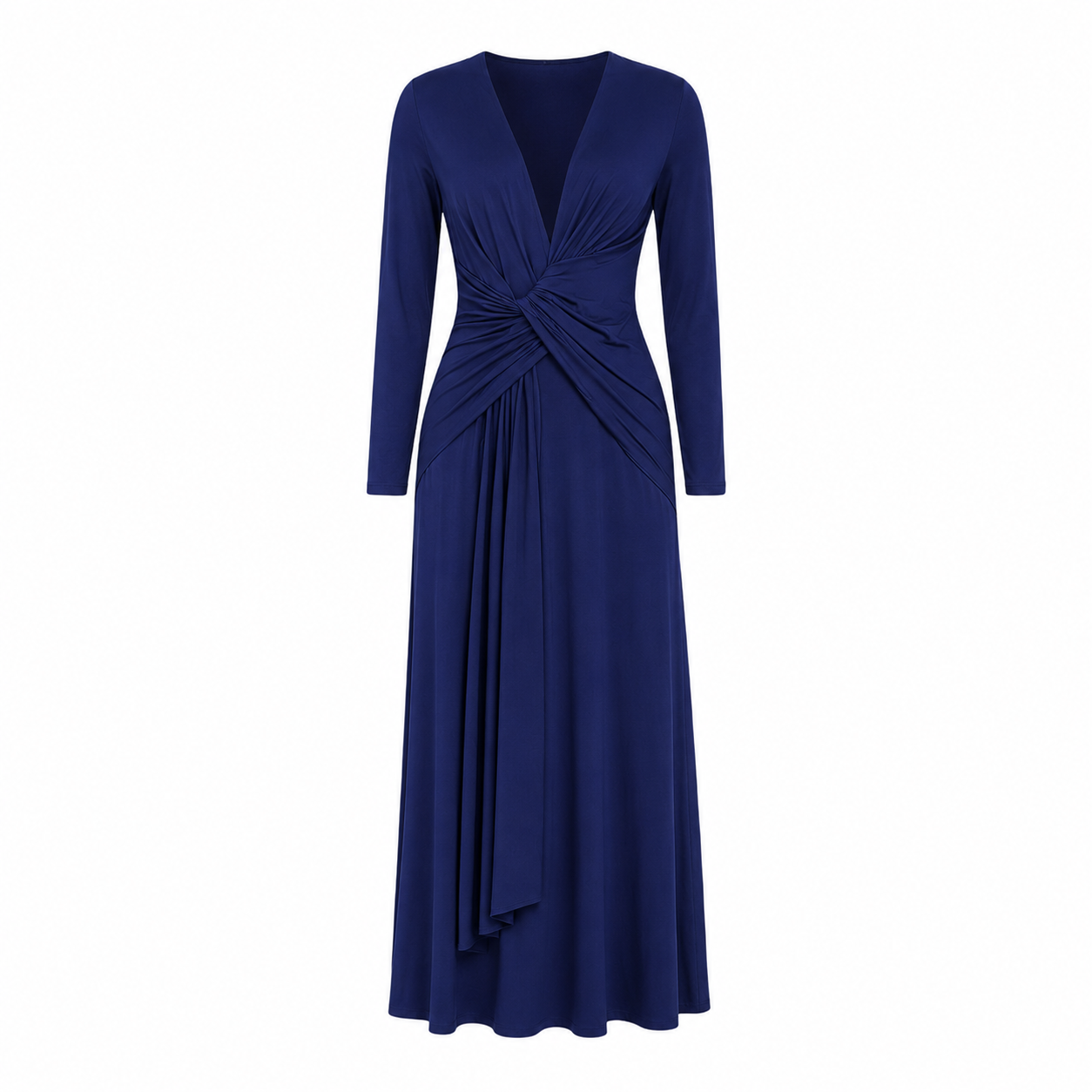Vestido Super Midi Liso Com Tor&ccedil;&atilde;o