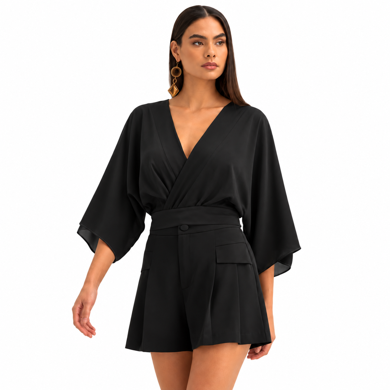 Blusa Ampla com Decote V