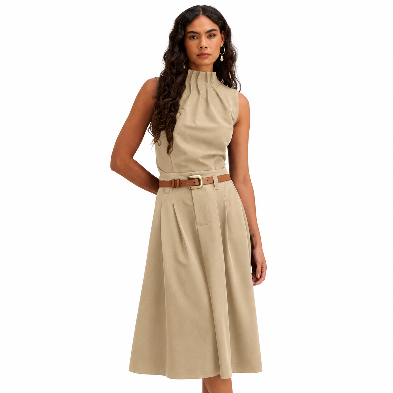 Blusa Feminina Estruturada Lisa com Pregas