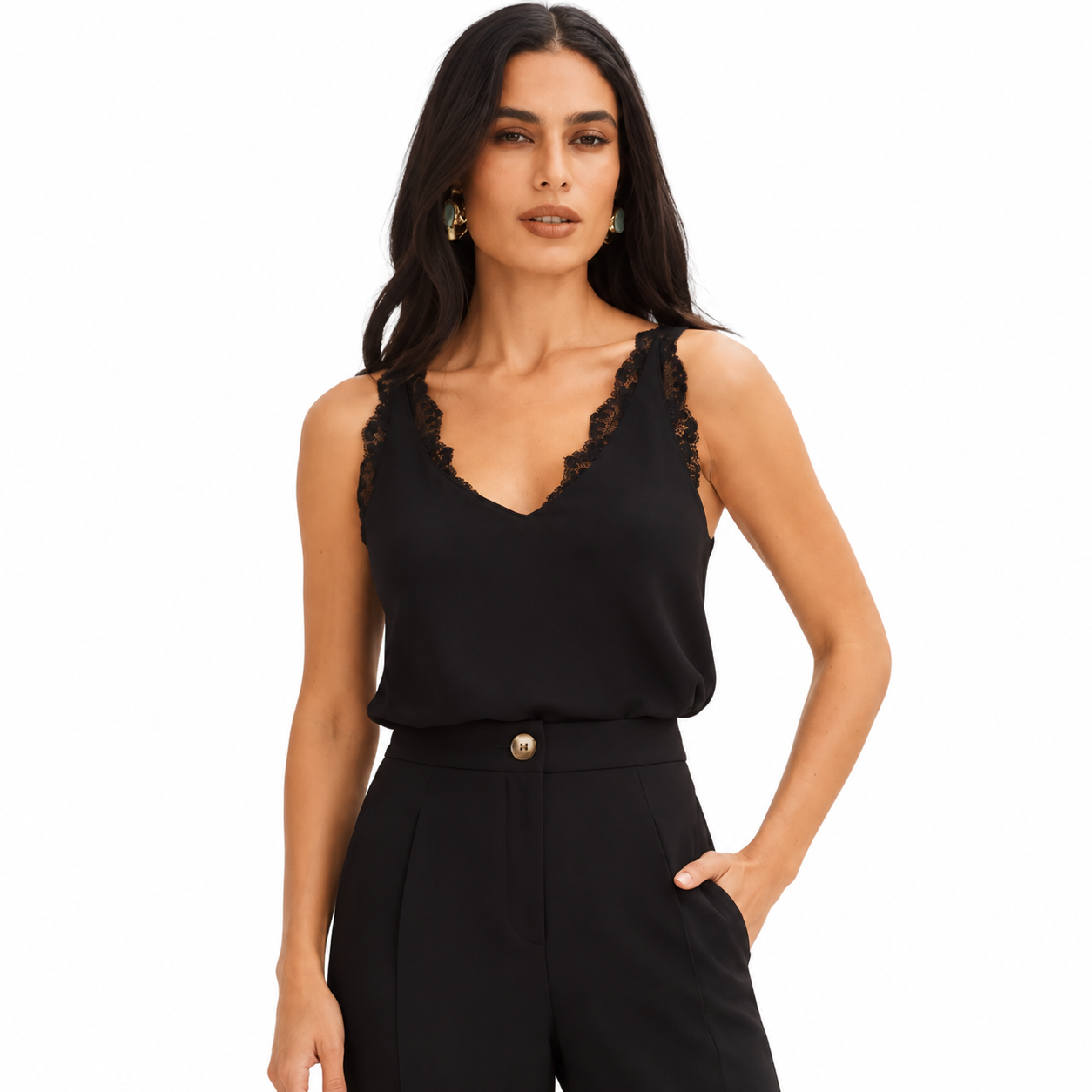 Blusa Feminina de Alças Duplas em Chiffon