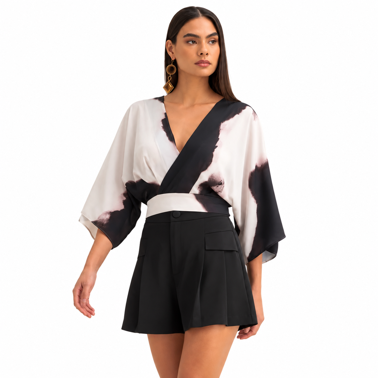 Blusa Ampla com Decote V