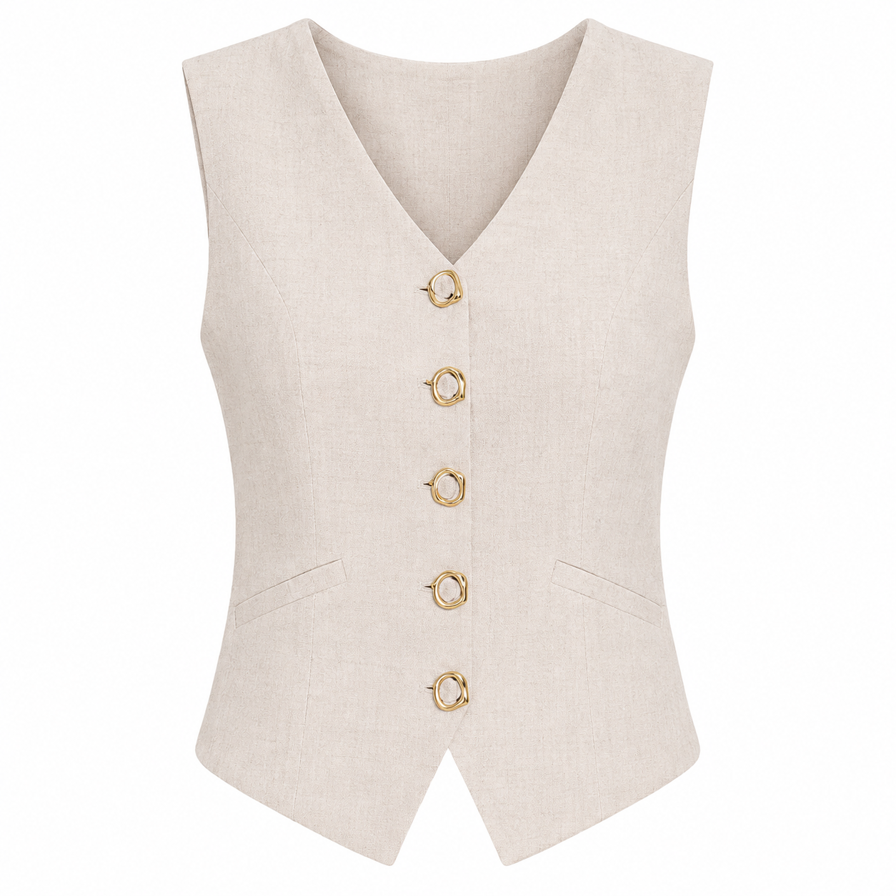 Blusa Feminina com Recortes e Decote V