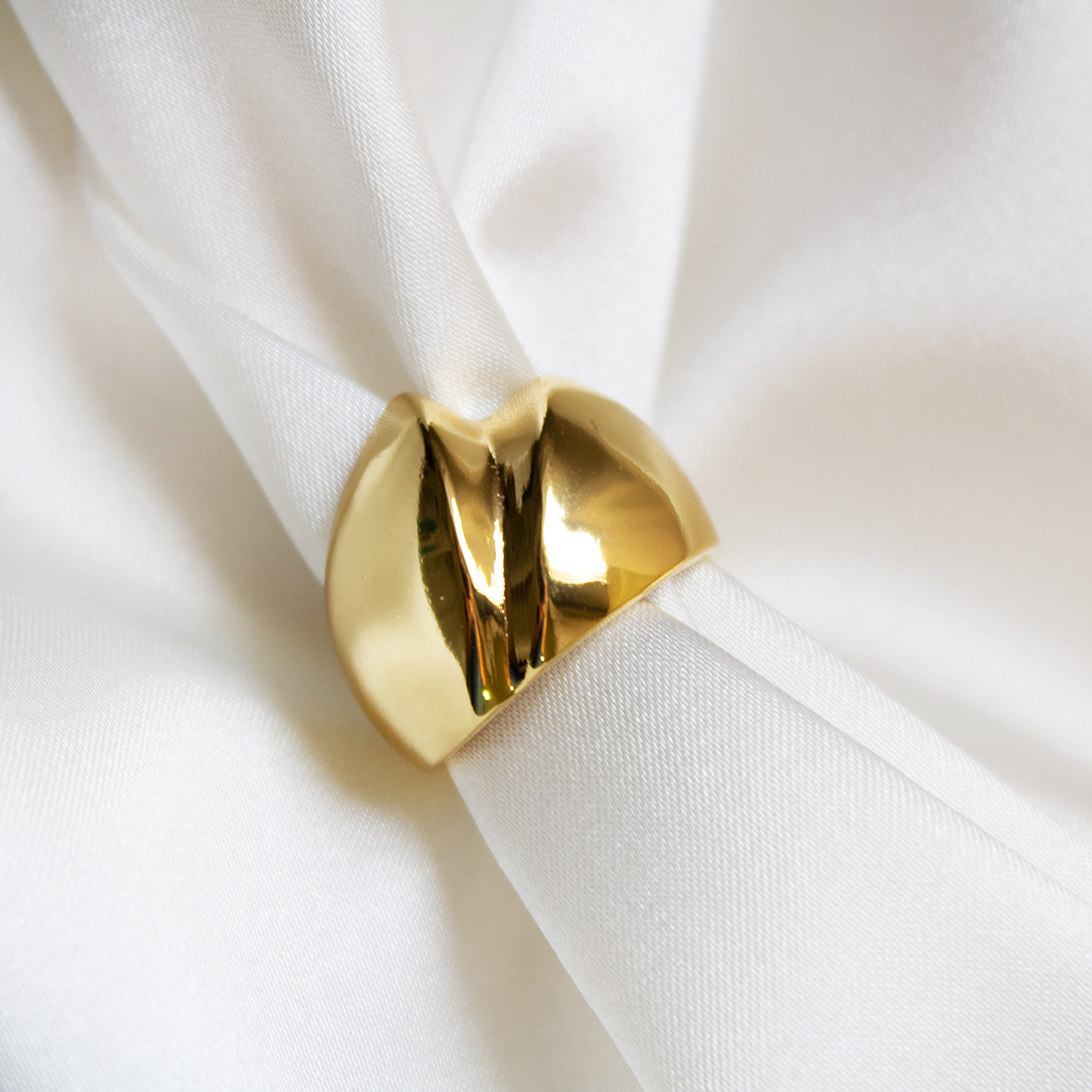 Genebra - Anel regulável banhado a ouro 18k
