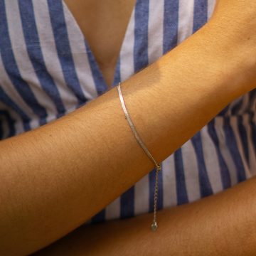 Renens - Pulseira banhada a ródio branco