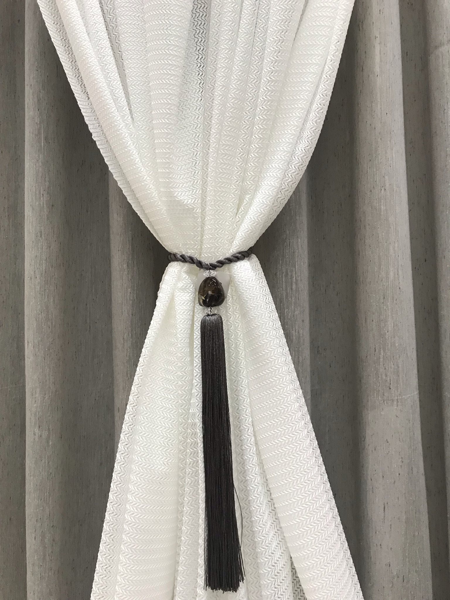 BRAÇADEIRA  PARA CORTINA ELEGANCE MESCLA CINZA