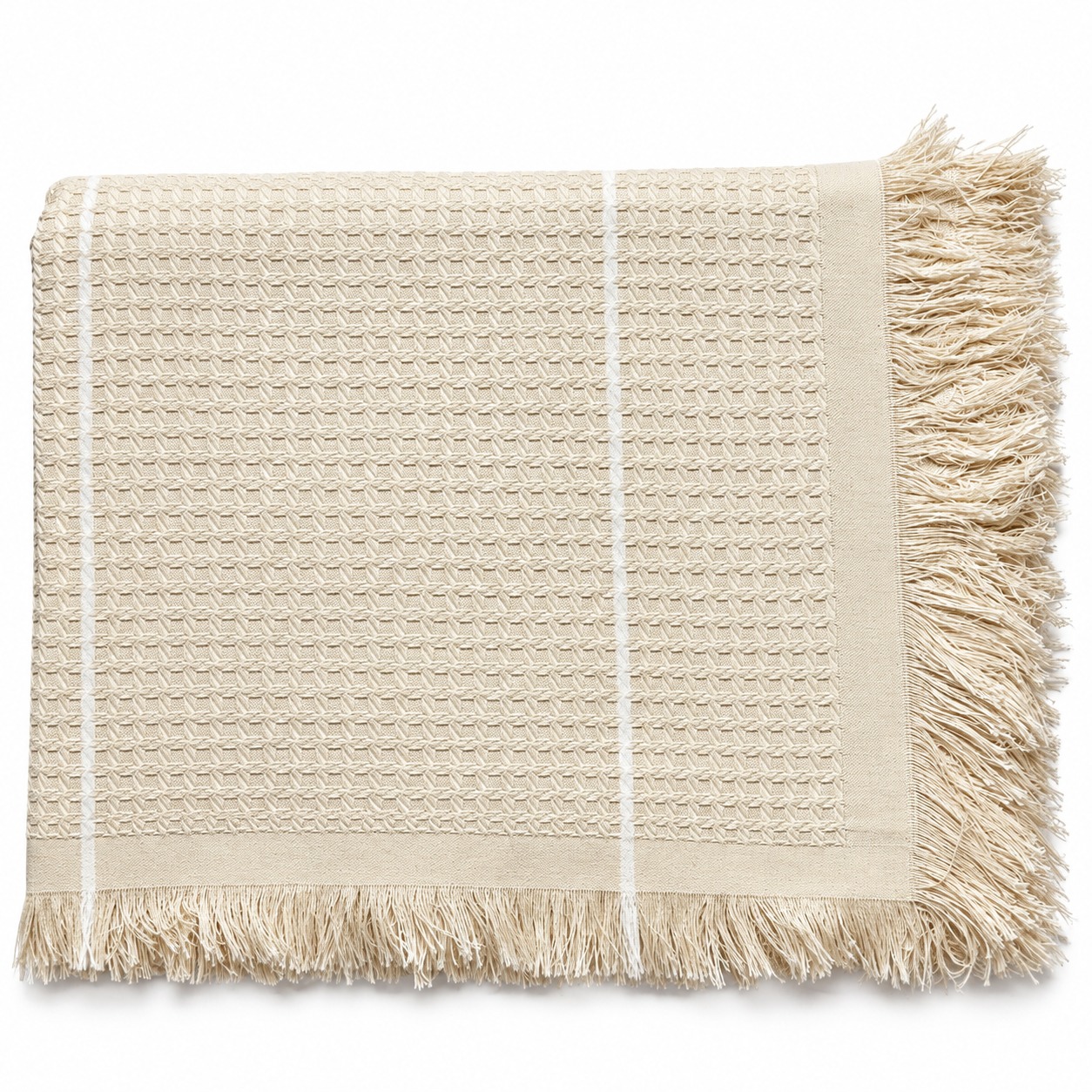 MANTA LOLA 1.50X2.10M - marfim com branco