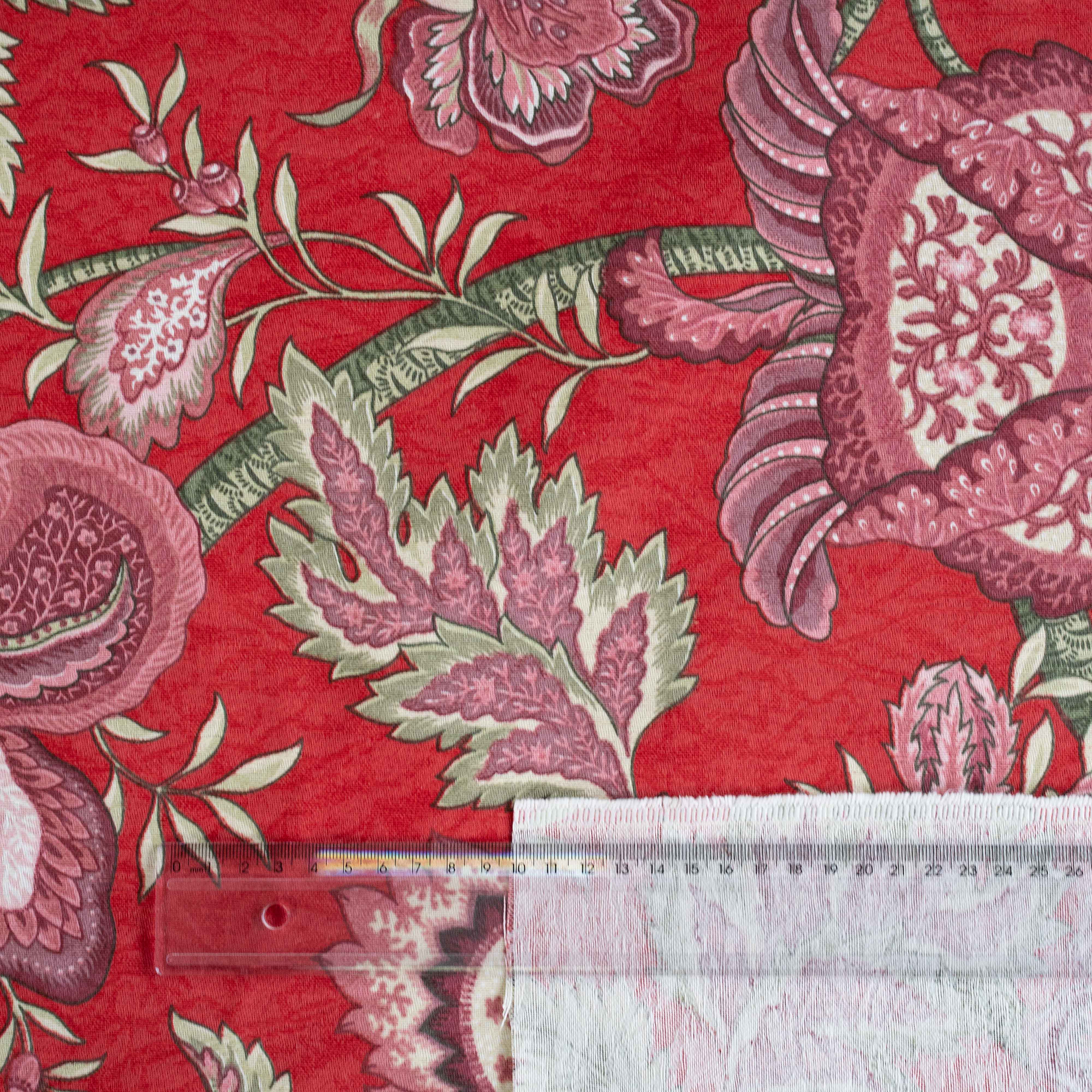 TECIDO PARA ESTOFARIA ESTAMPADO VERMELHO
