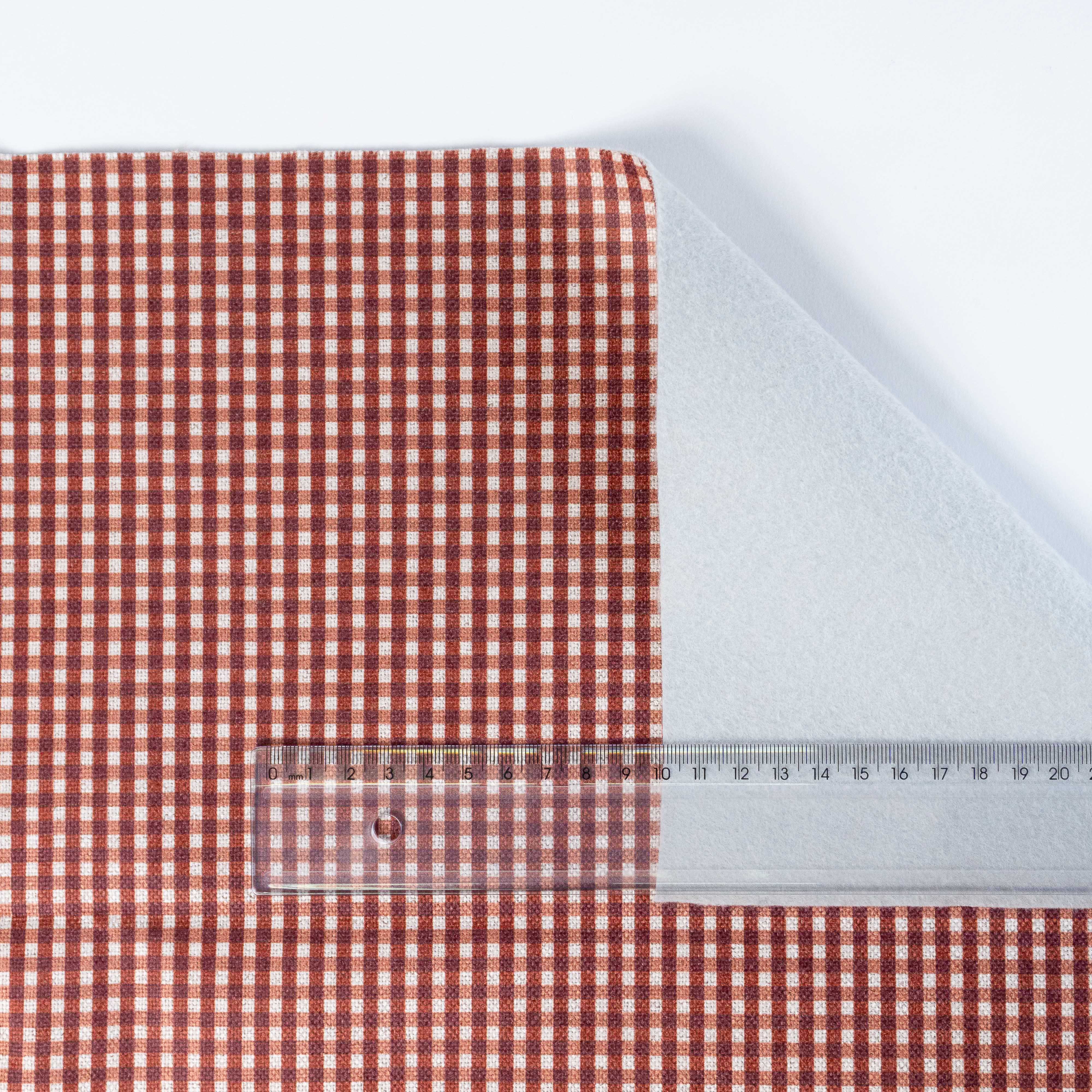 LINEN XADREZ PEQUENO TERRACOTA D02  C05