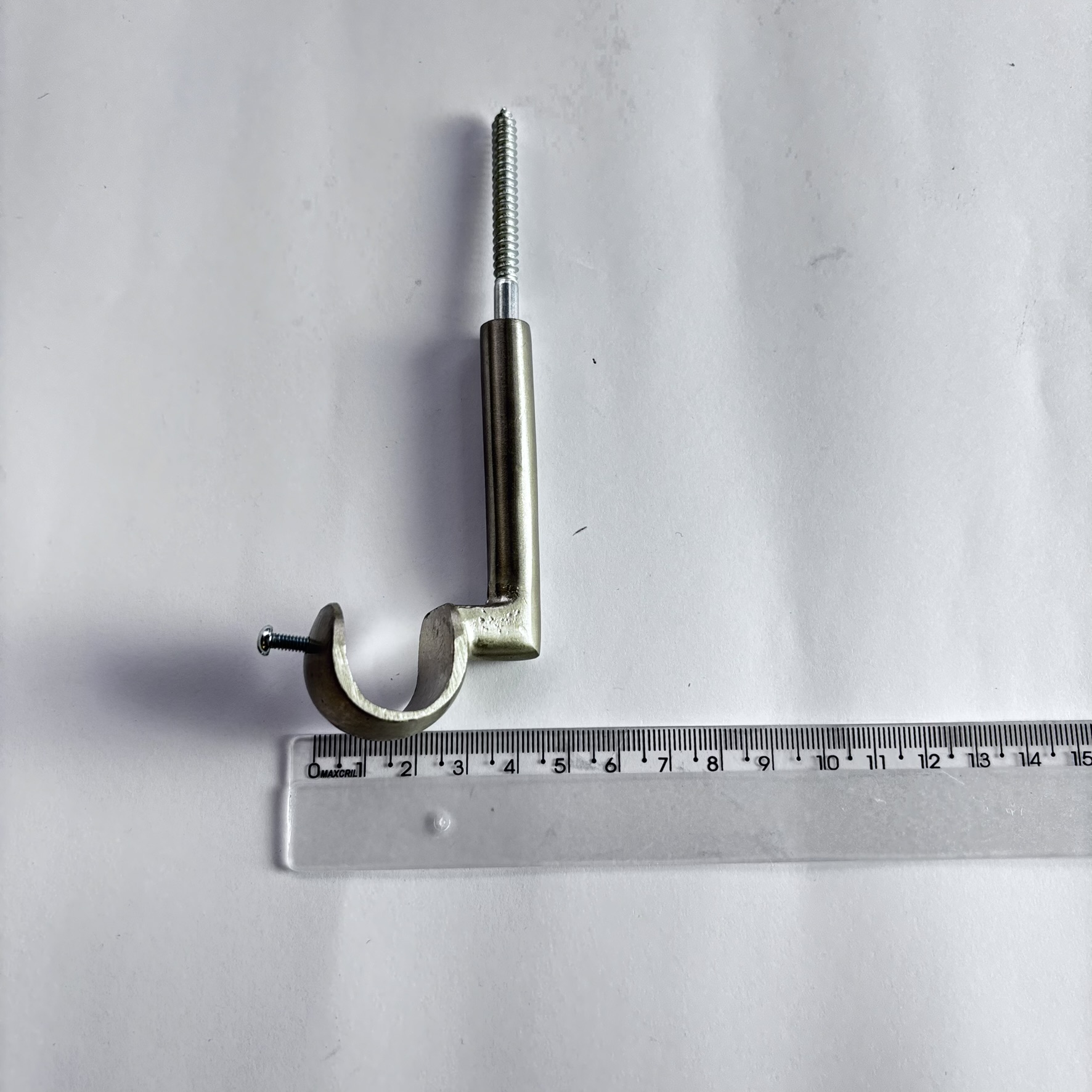 SUPORTE DE TETO PARA VARAO DE CORTINA COM  19mm  ILHOS - AÇO ESCOVADO