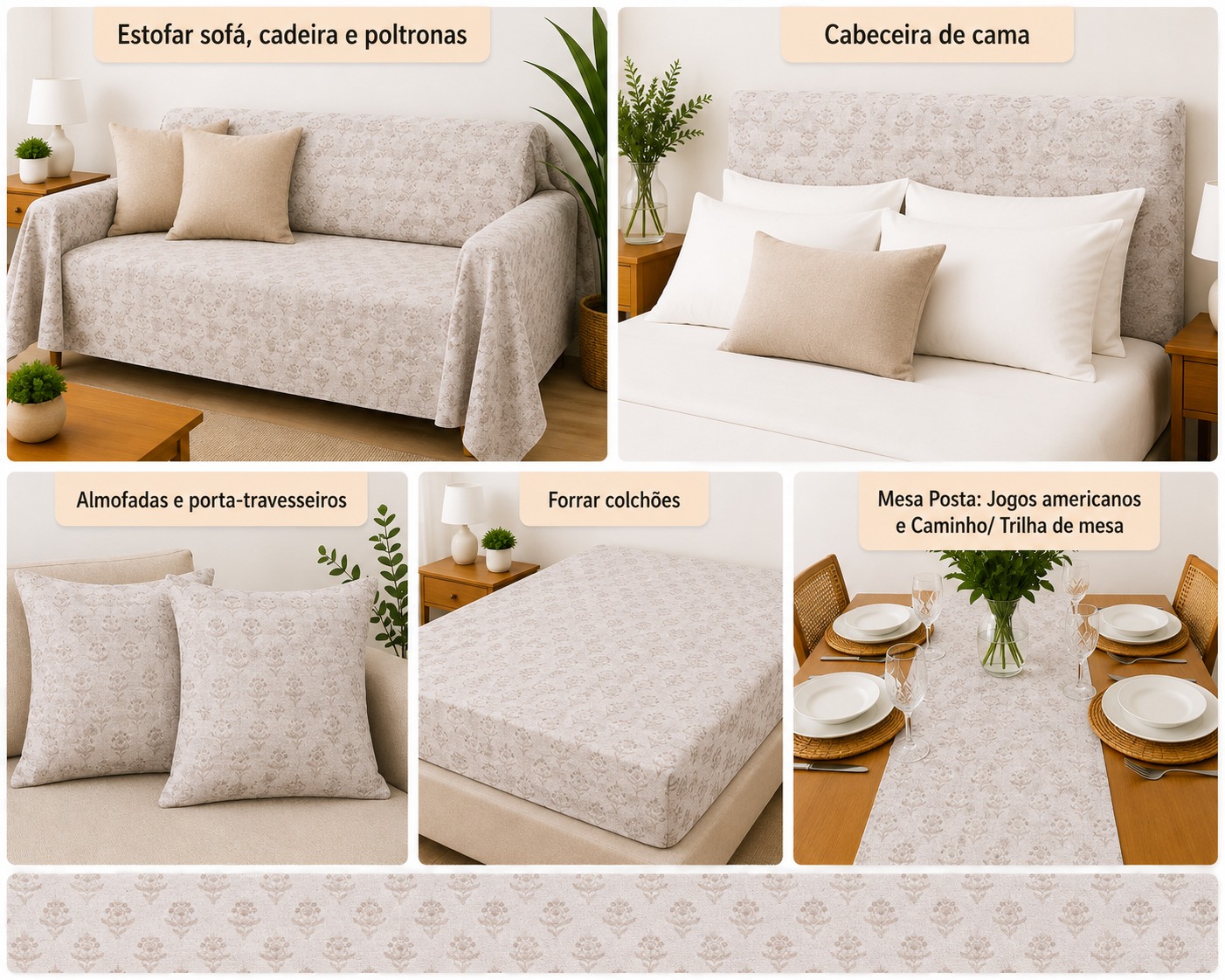 LINEN  ESTAMPA FLOR DE LIS BEGE D05 C08