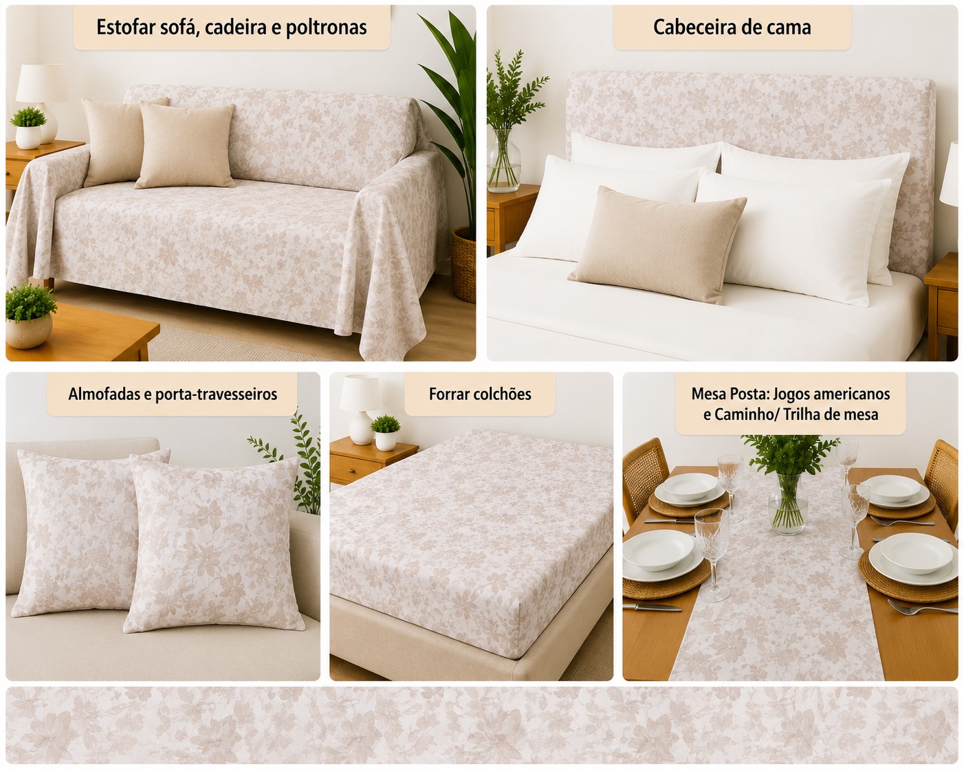 LINEN  ESTAMPA FLORAL BEGE D07 C08