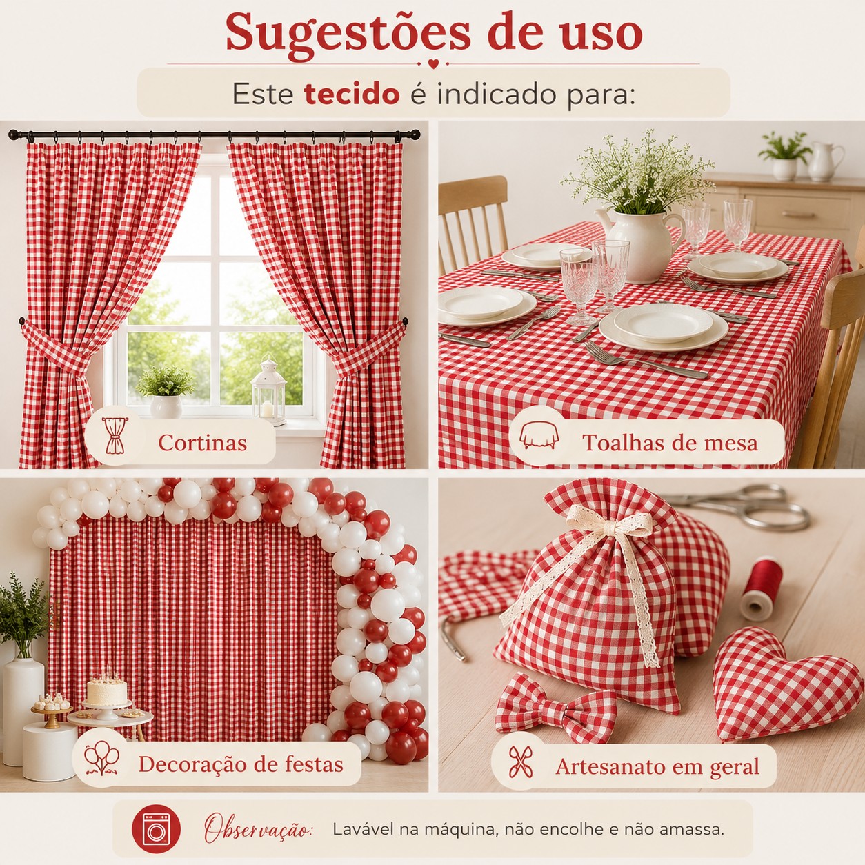 OXFORD XADREZ VERMELHO 