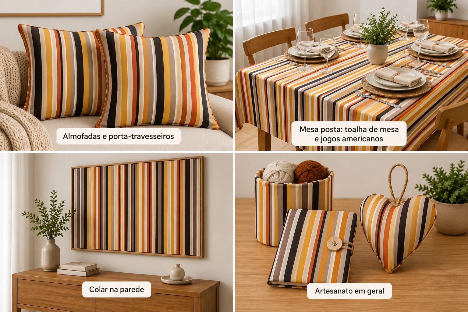 TECIDO PARA DECORAÇÃO BELIZE LISTR LARANJA