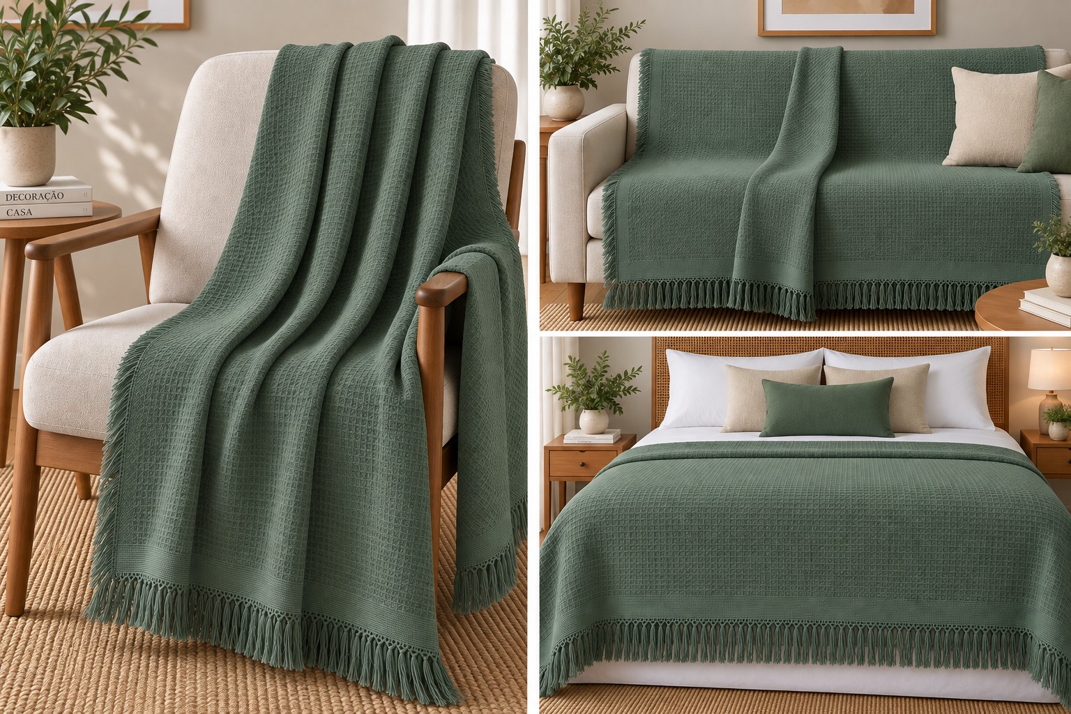 MANTA MARROCOS 1.50X2.10M - Verde