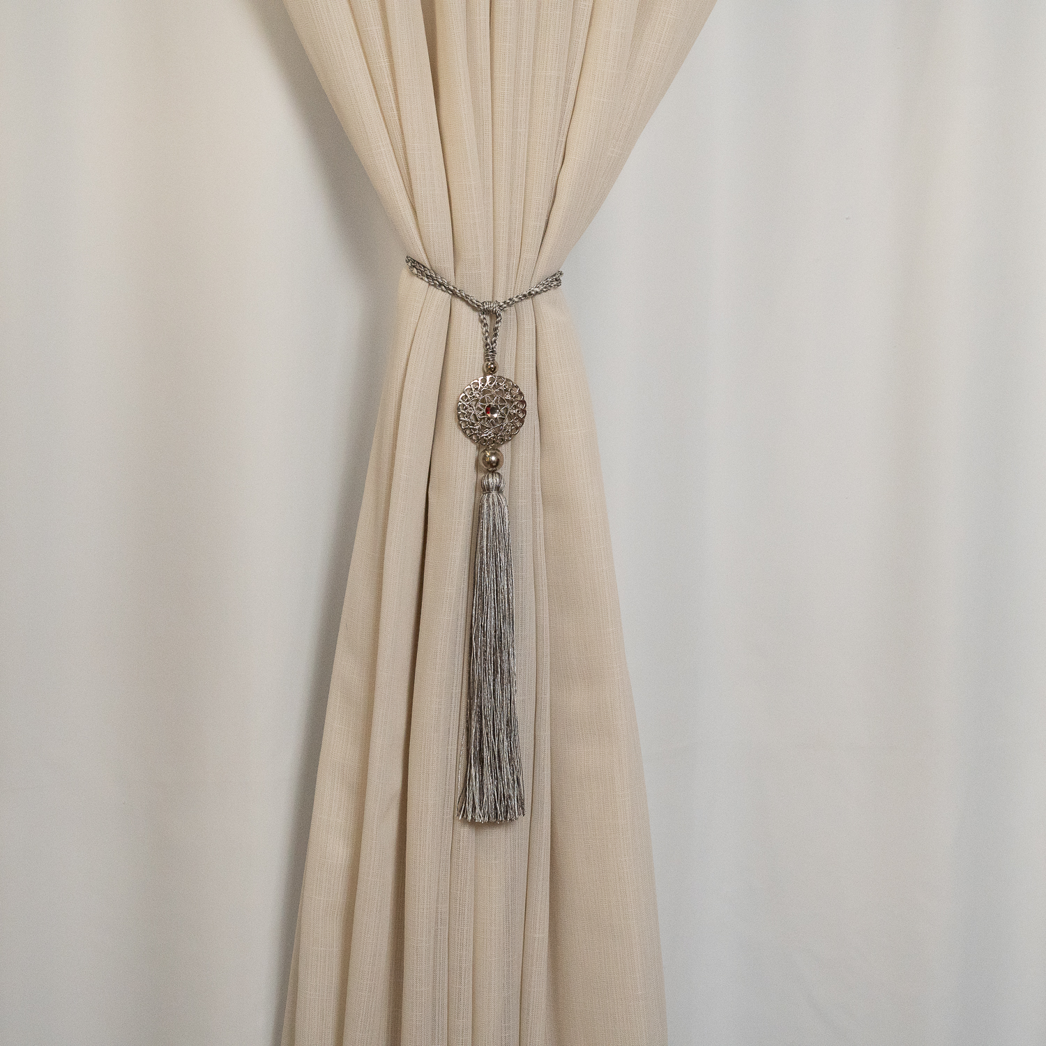 BRAÇADEIRA  PARA CORTINA ELEGANCE MESCLA CINZA