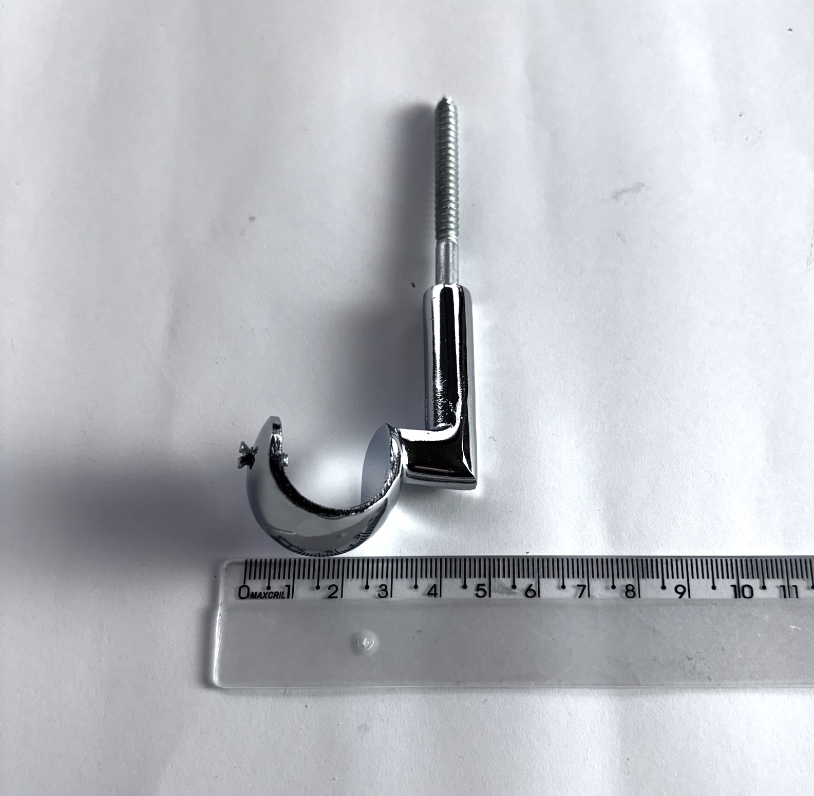SUPORTE DE TETO PARA VARAO CORTINA DE  19mm - CROMADO