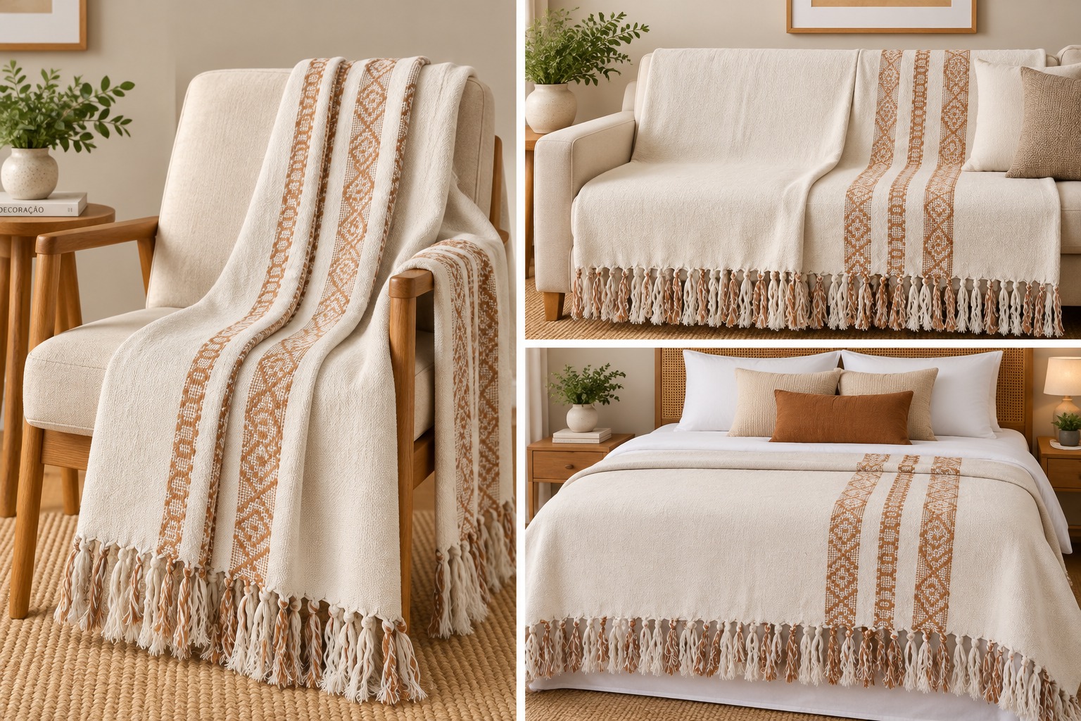 MANTA IMPERIO 2,40X2,50 NATURAL/BEGE