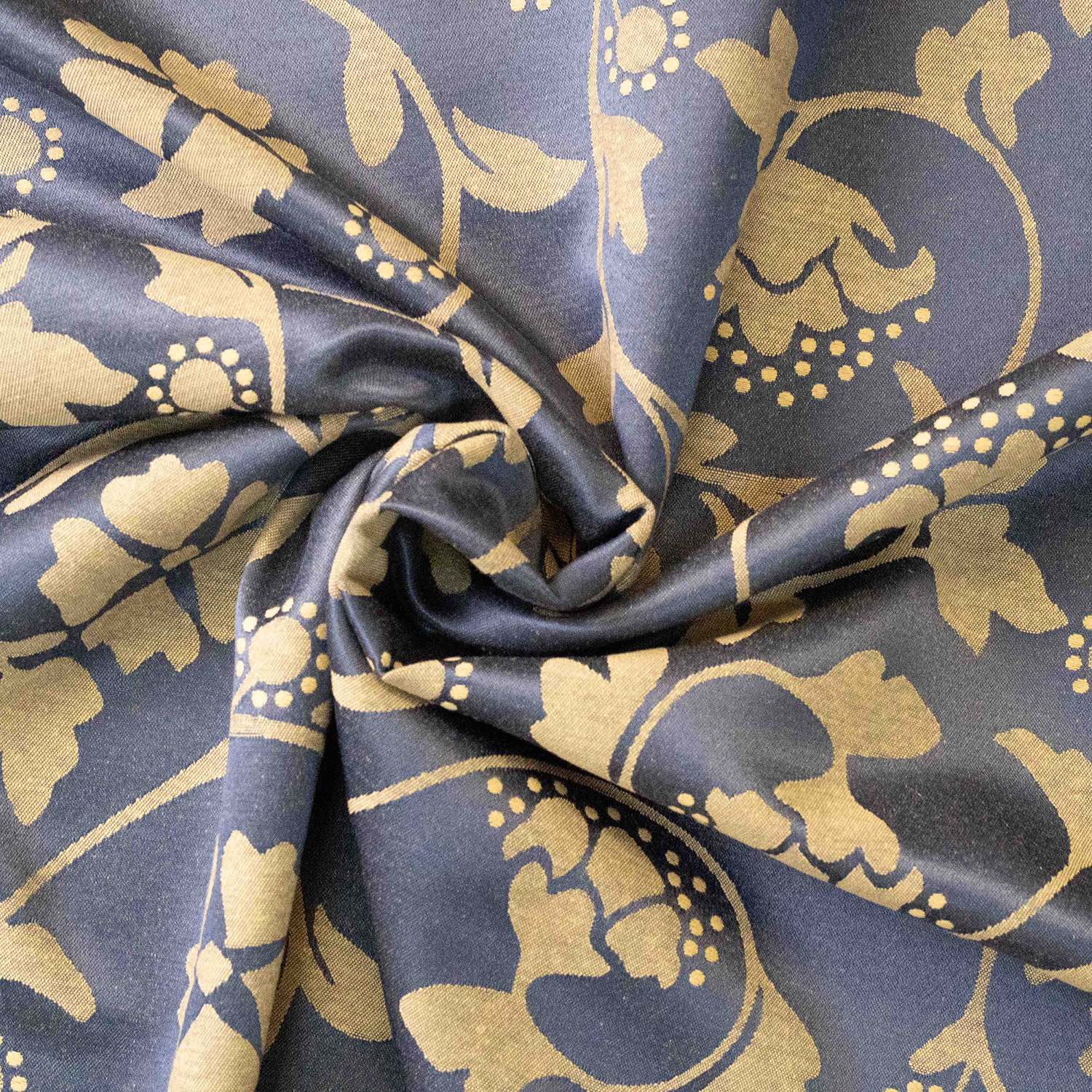 TECIDO JAKARD DE ALGODÃO MONARCA ESTAMPADO AZUL MARINHO
