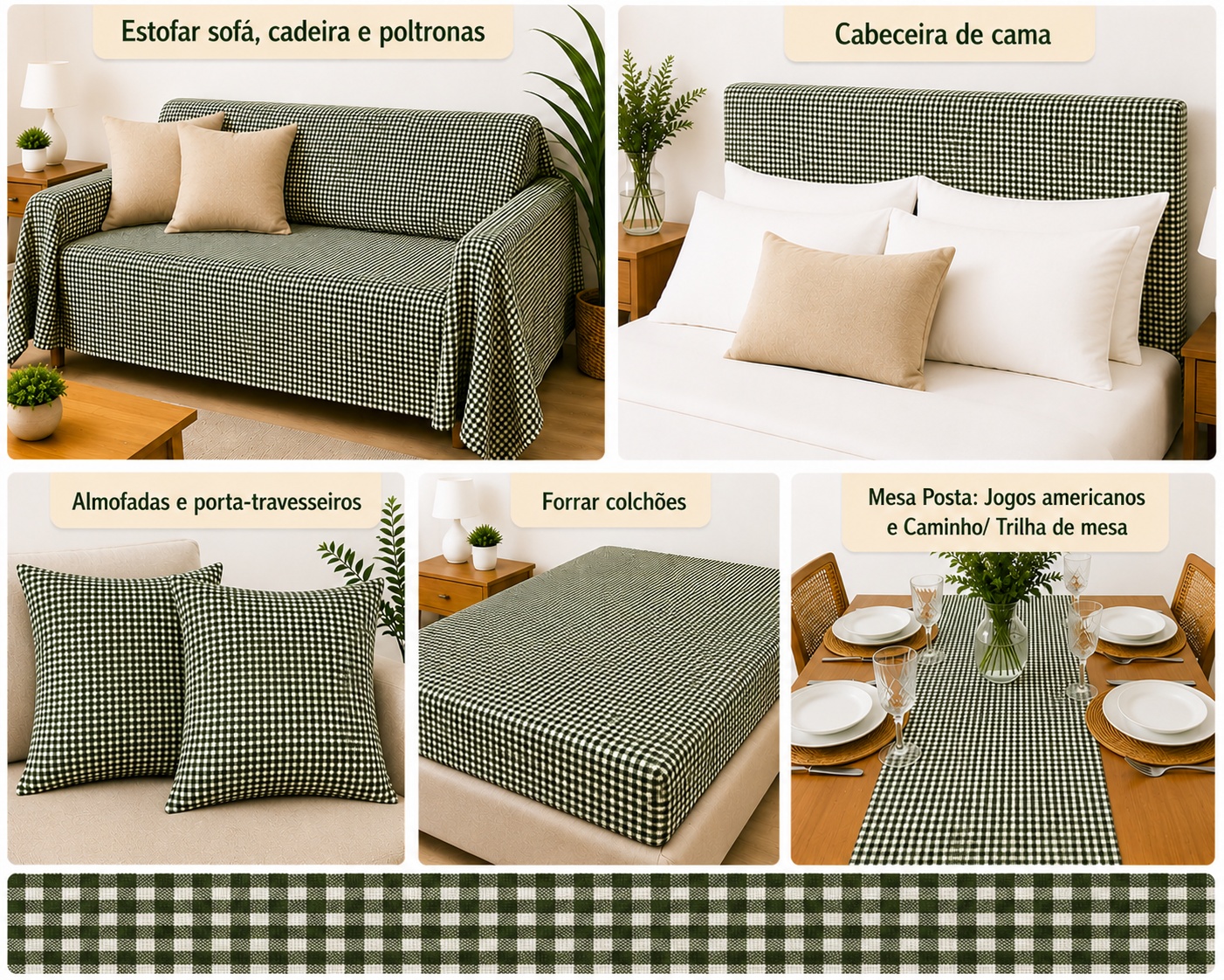 LINEN  XADREZ PEQUENO VERDE D02 C09
