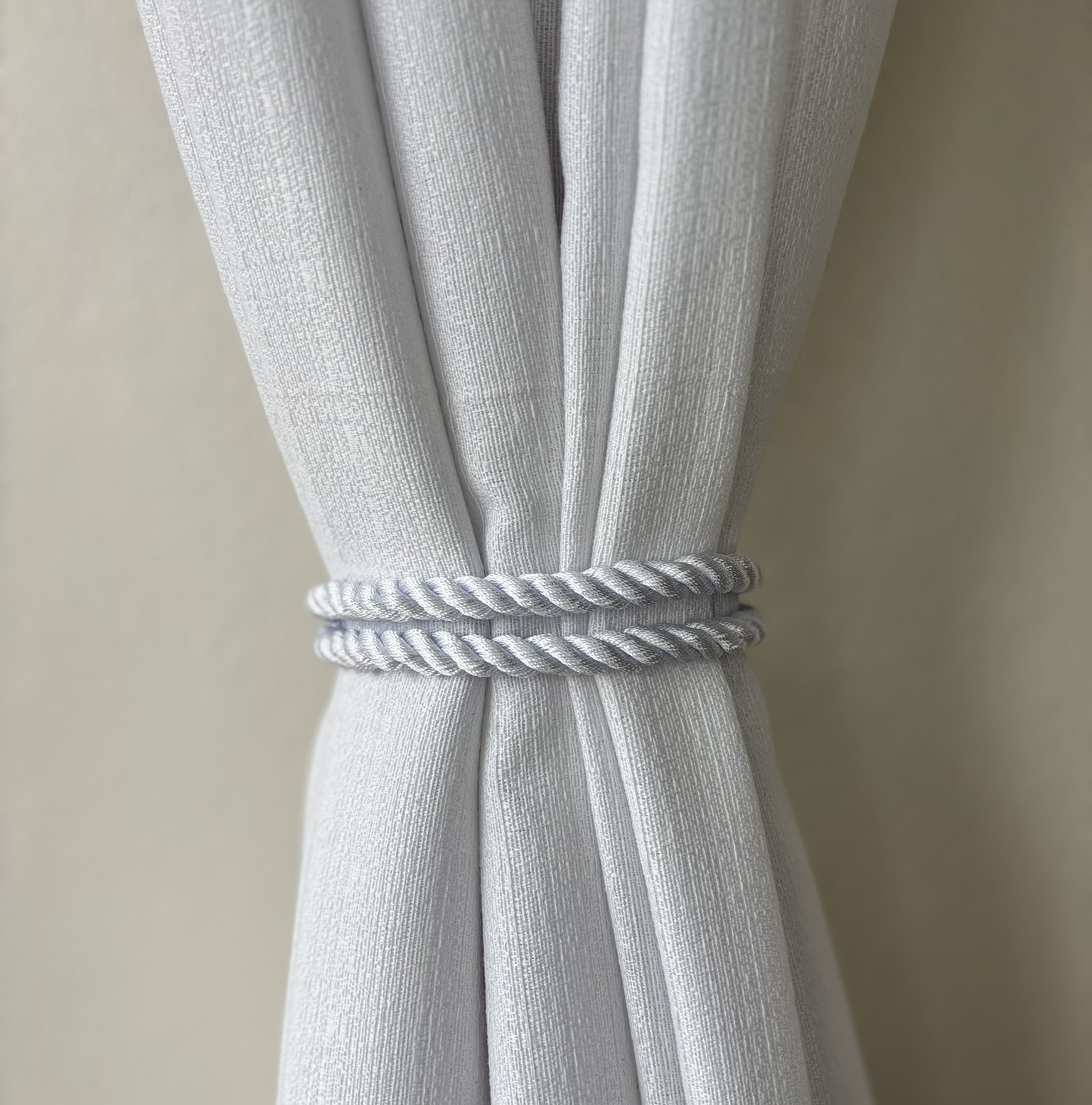BRAÇADEIRA PARA CORTINA CORDA DUPLA BRANCO BRILHO