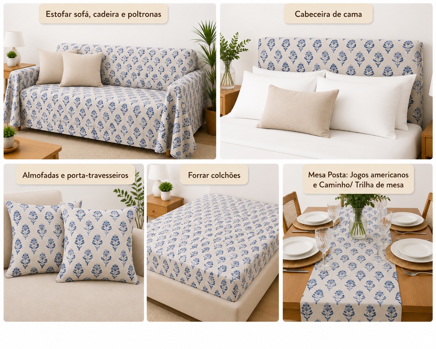 LINEN  ESTAMPA FLOR DE LIS MARINHO D05 C24