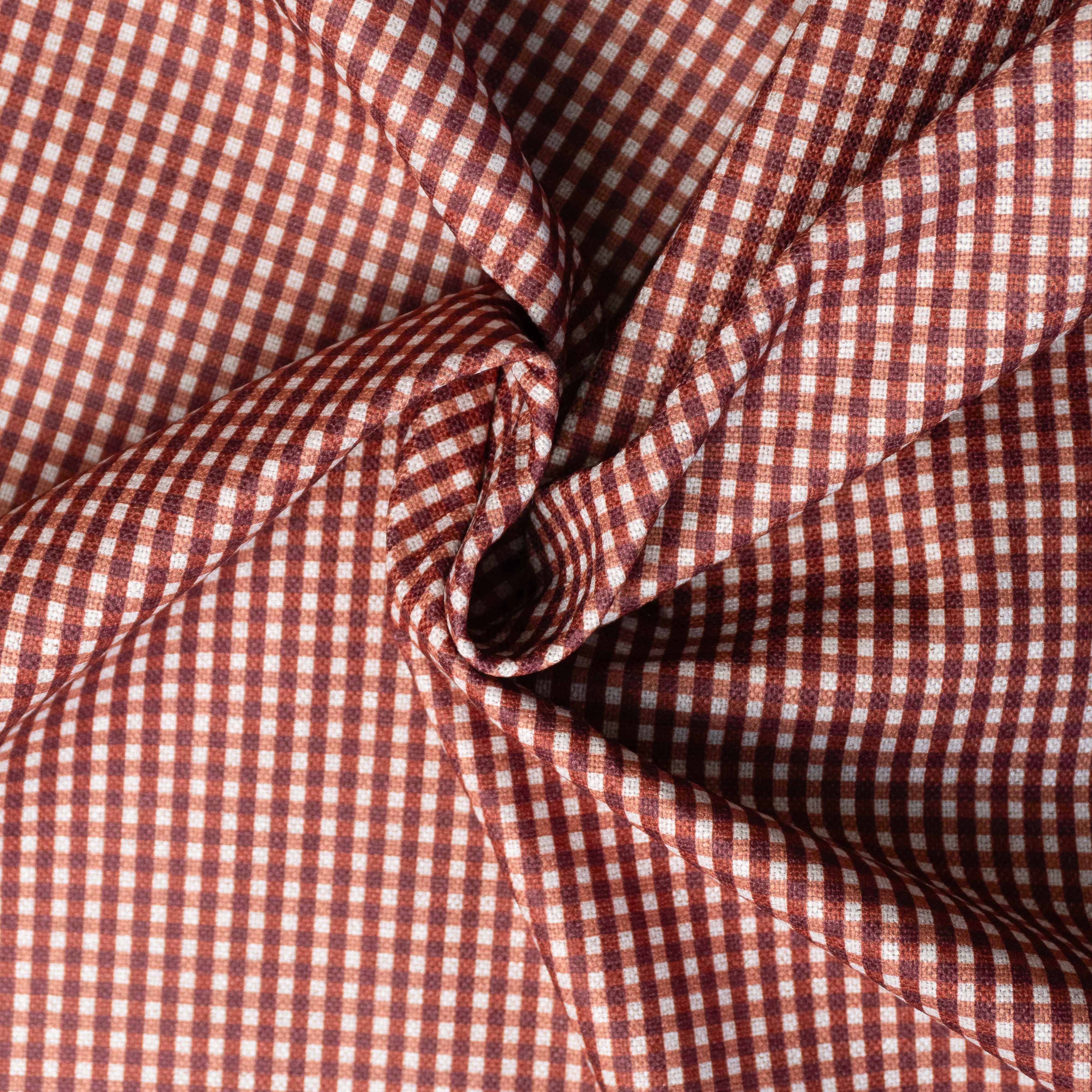 LINEN XADREZ PEQUENO TERRACOTA D02  C05