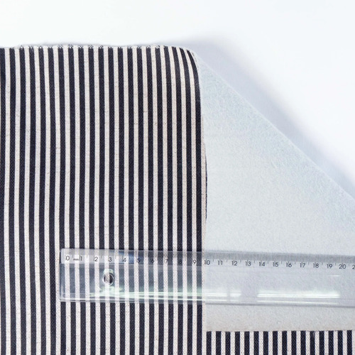TECIDO PARA ESTOFARIA E DECORAÇÃO LINEN LISTRA FINA PRETO D01 C11