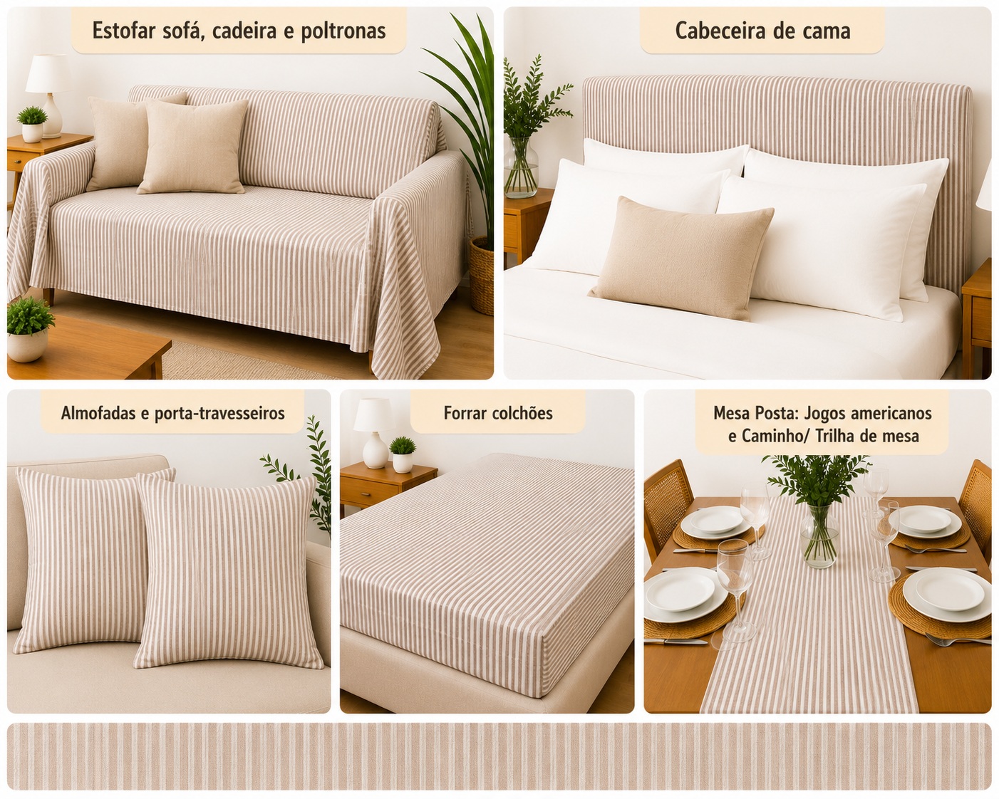 LINEN  LISTRA FINA BEGE D01 C08