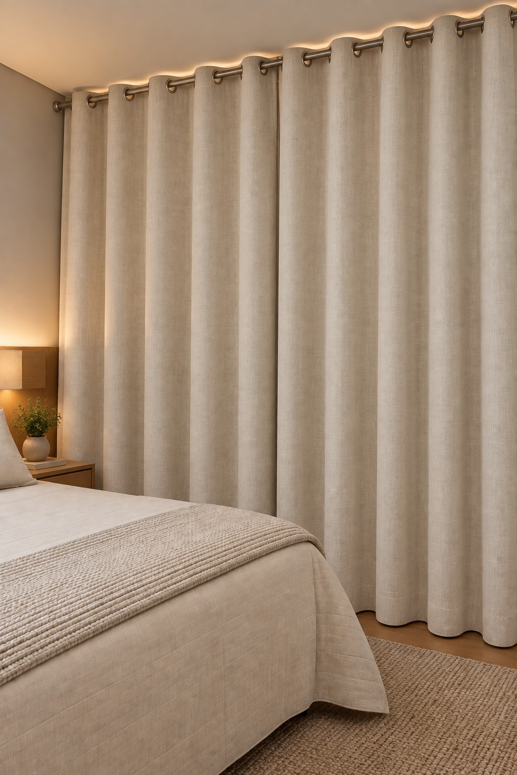 TECIDO PARA CORTINA, BLACKOUT 100% LINHO LINEN AREIA