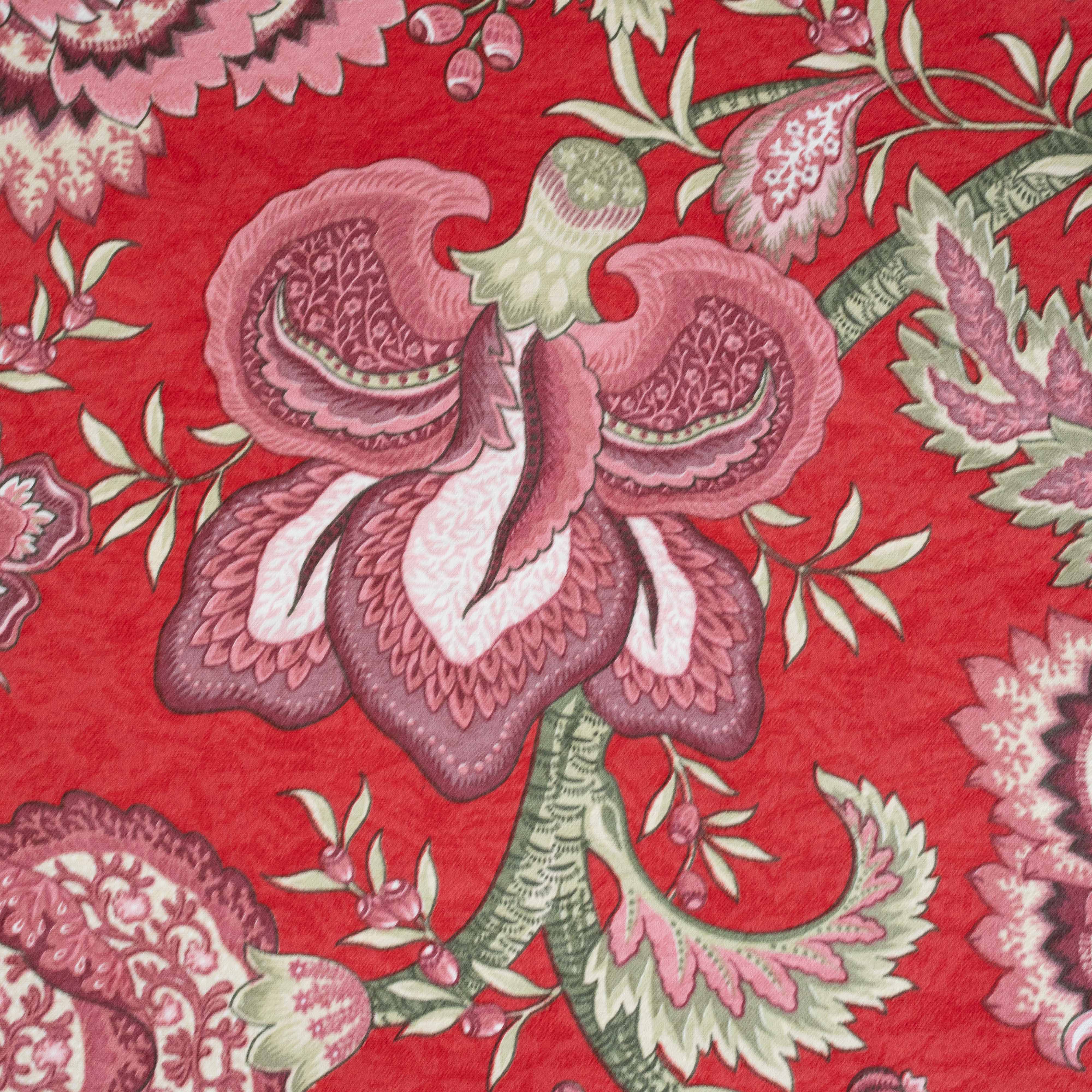 TECIDO PARA ESTOFARIA ESTAMPADO VERMELHO