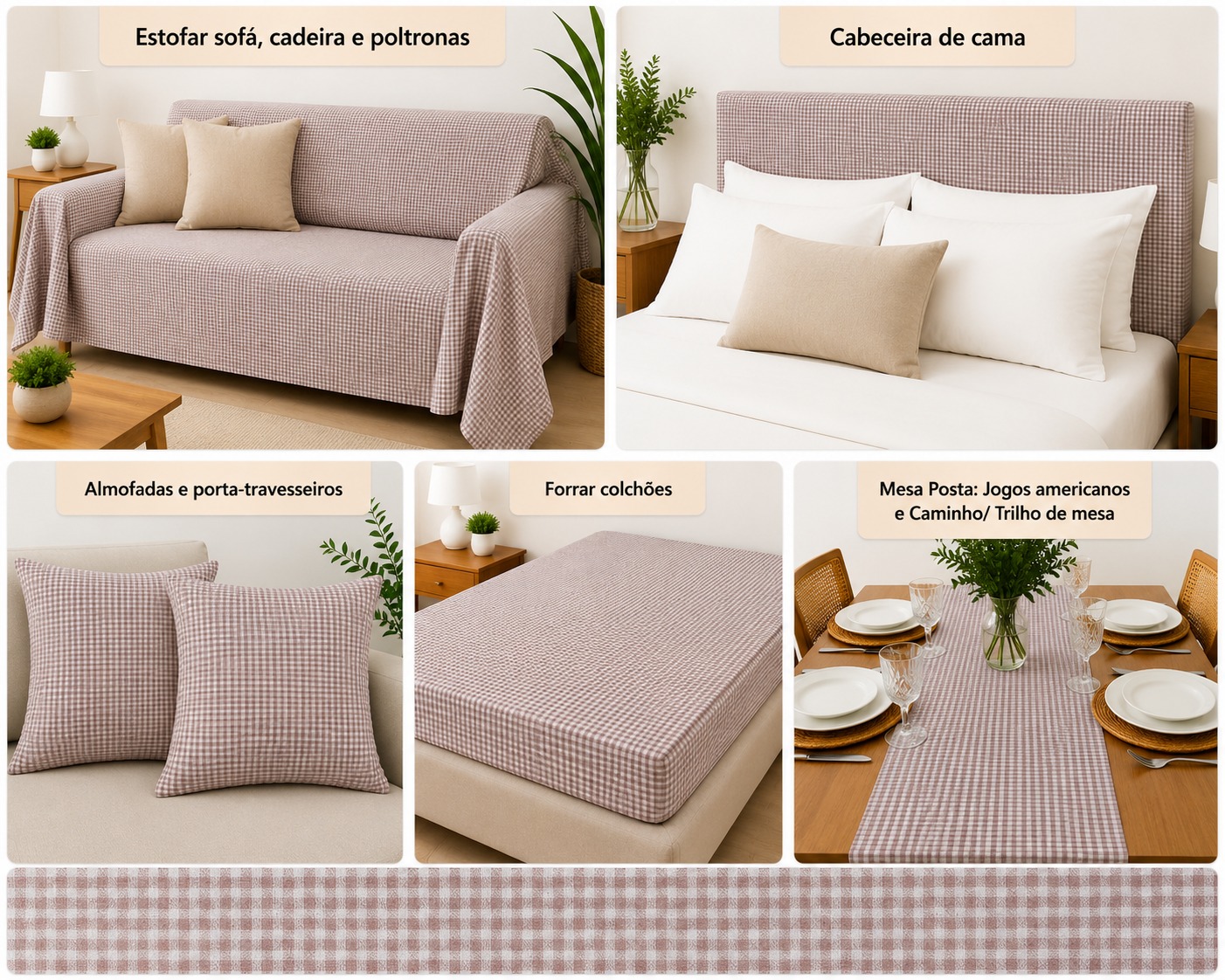 LINEN  XADREZ PEQUENO ROSA D02 C07