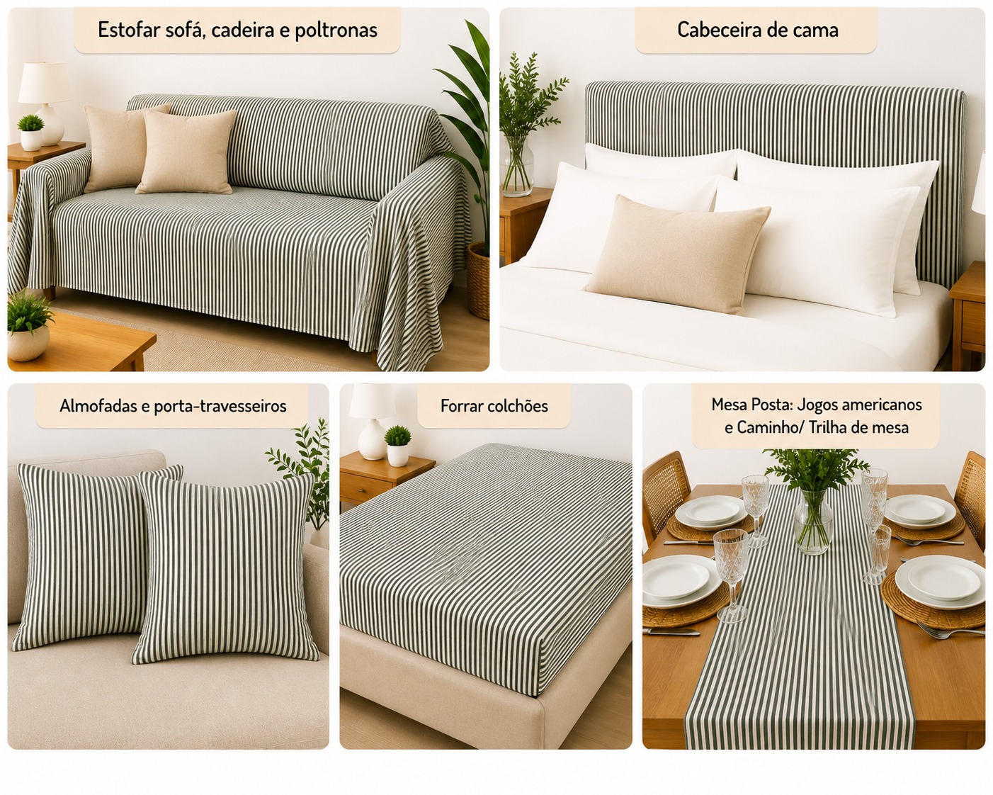 LINEN LISTRA FINA VERDE D01 C09