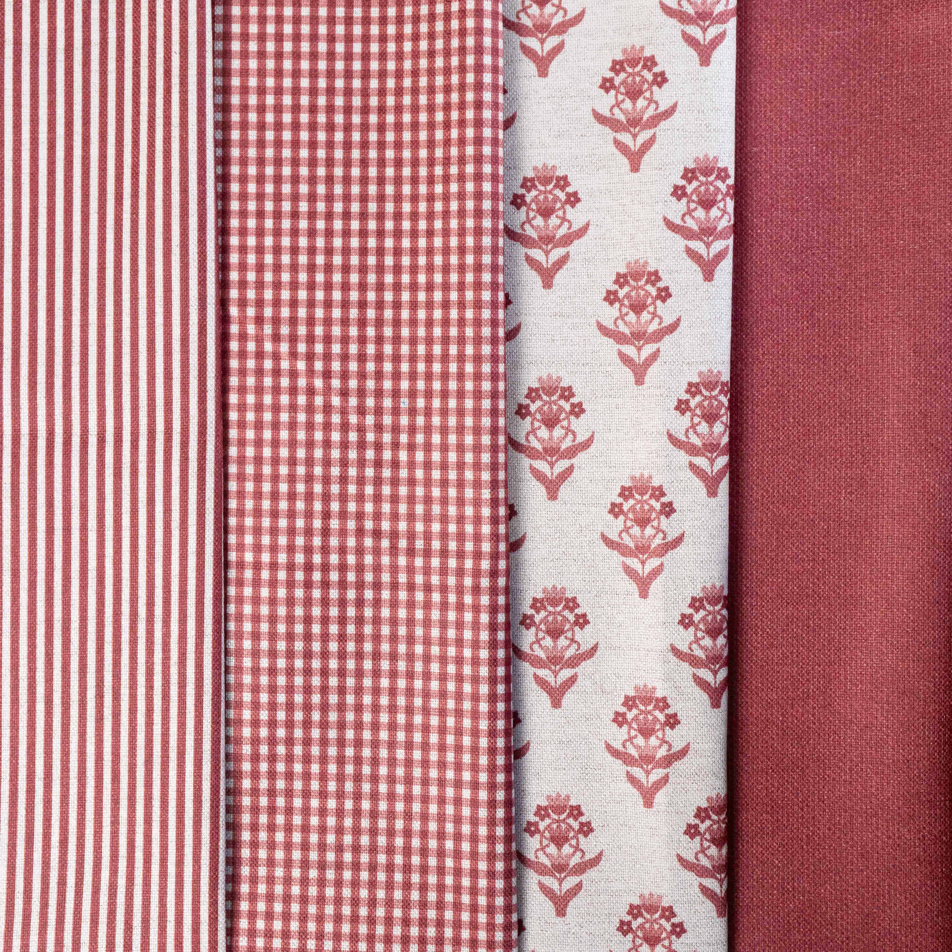 LINEN LISTRA FINA TERRACOTA D01 C05