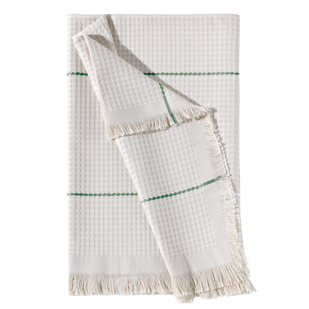 MANTA LOLA 1.50X2.10M - Marfim com verde