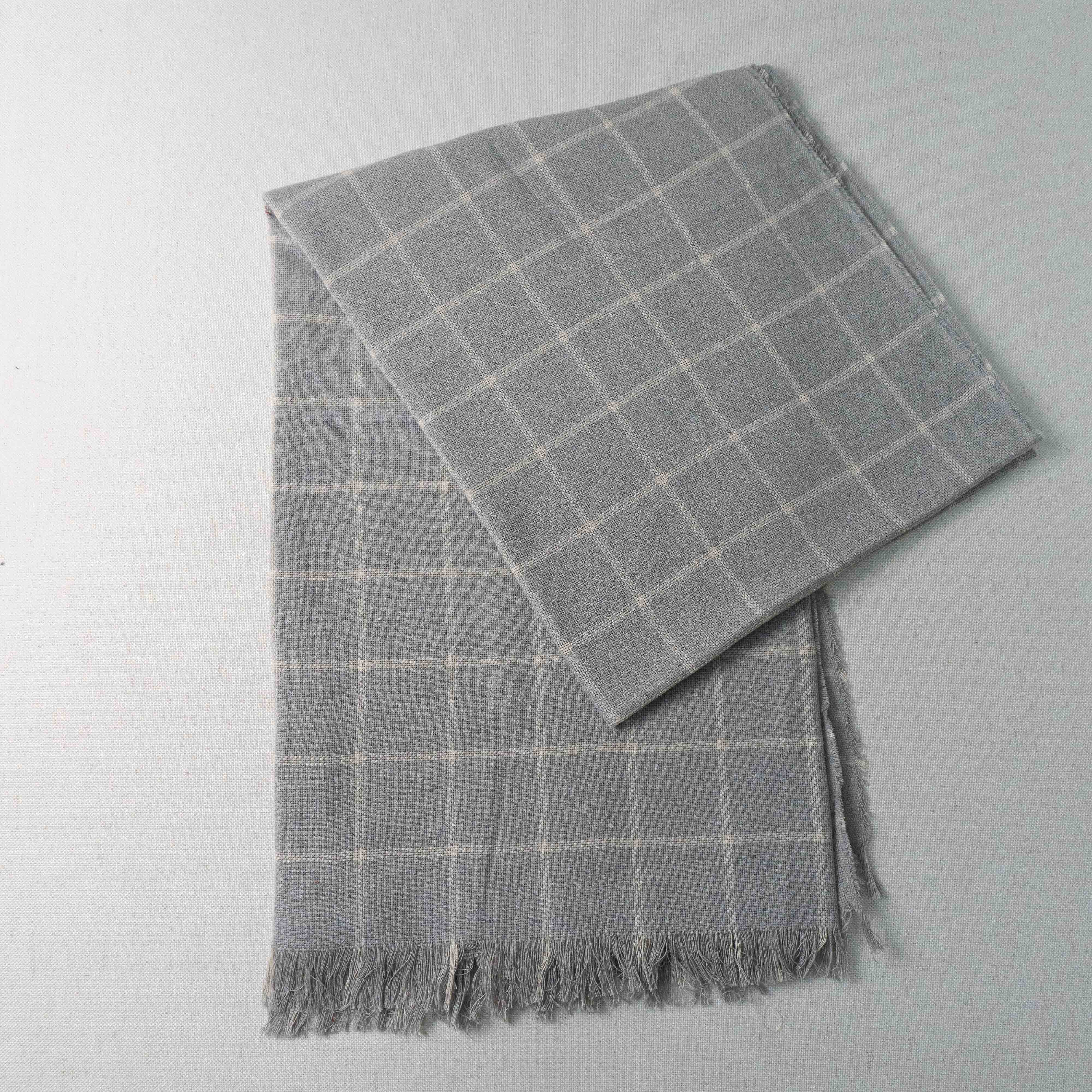 MANTA PARA SOFÁ  XADREZ 1,45x2.00 - Cinza