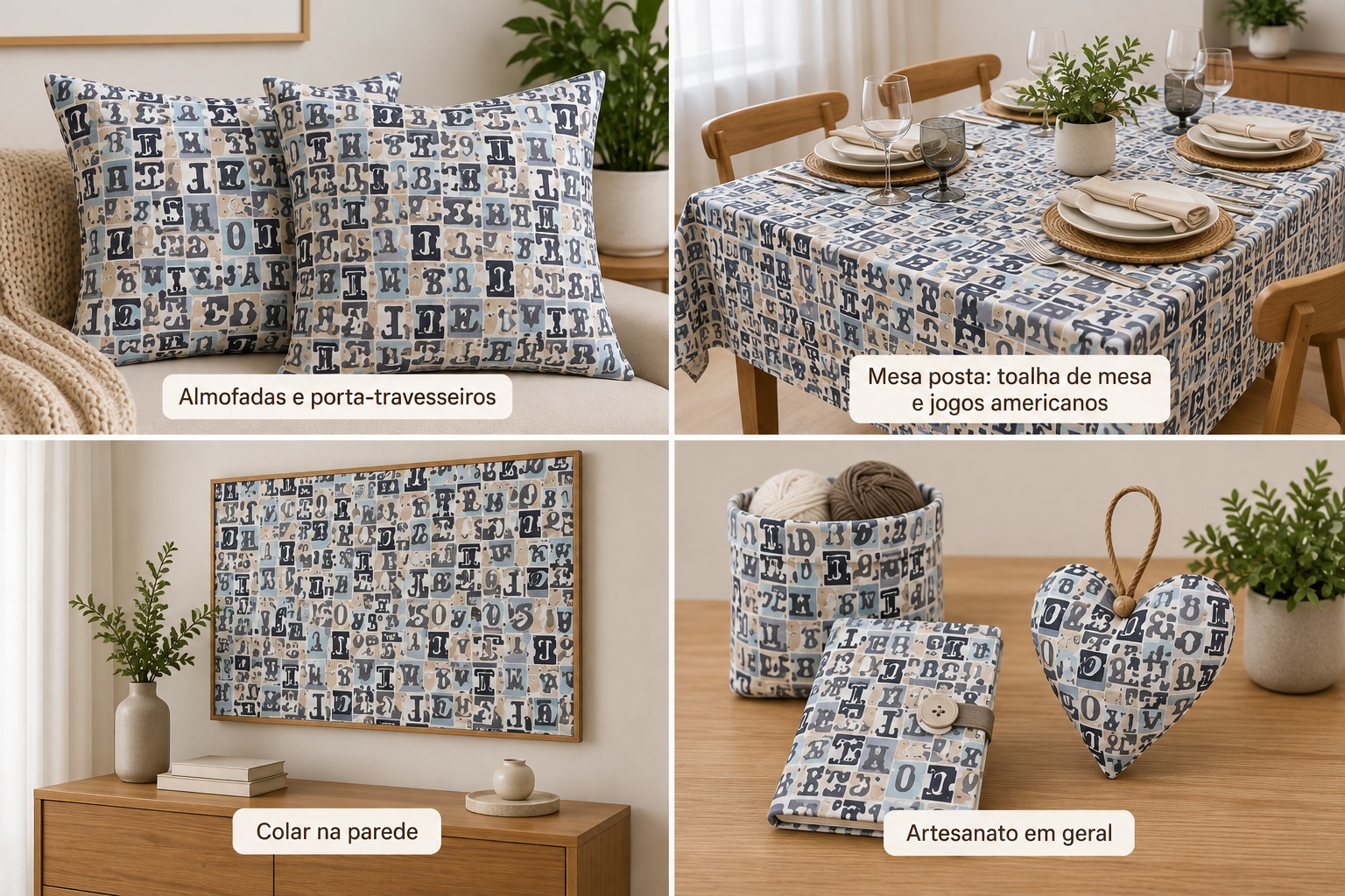 TECIDO PARA DECORAÇÃO BELIZE LETRAS